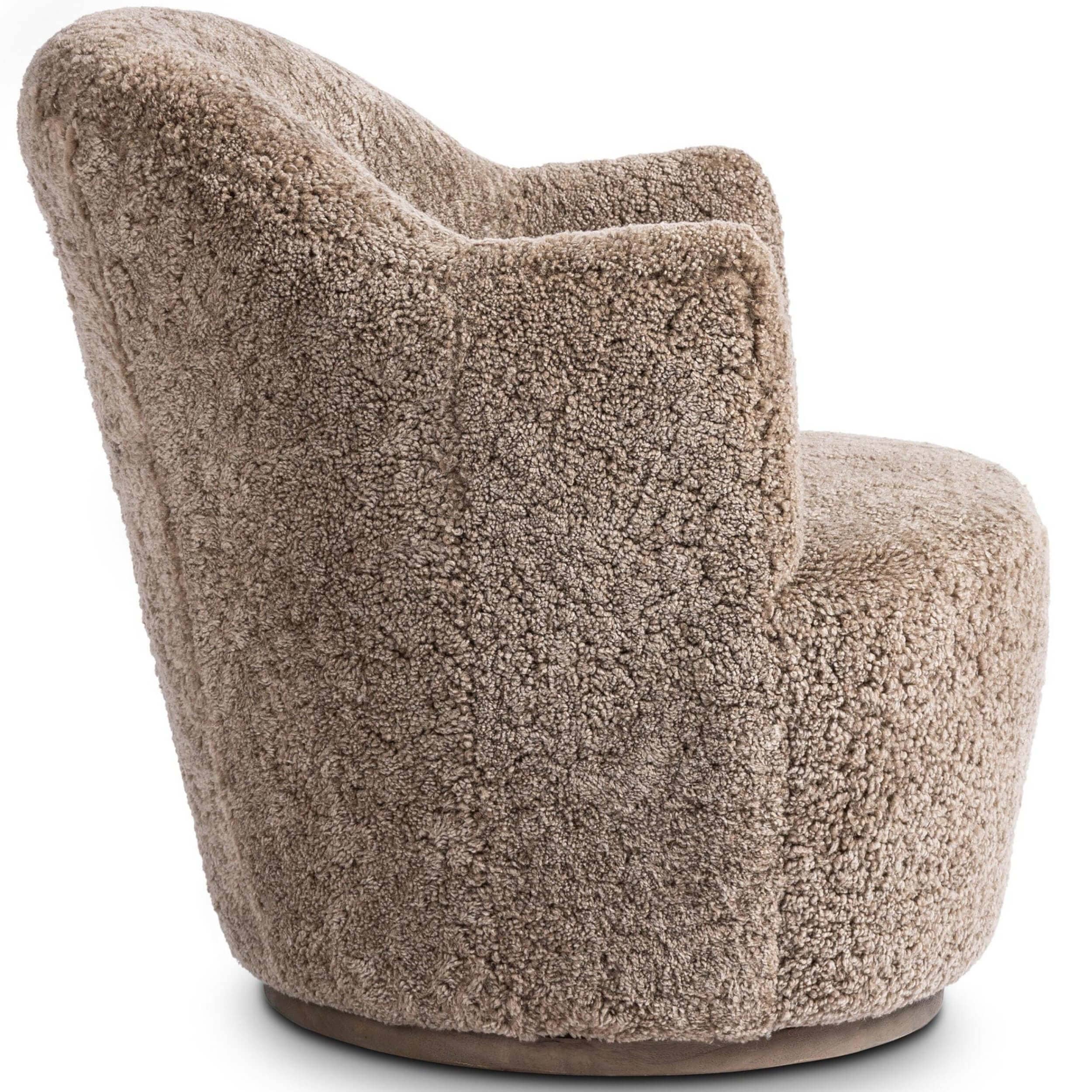 Aurora Swivel Chair, Taupe Shearling by Four Hands - Image 3