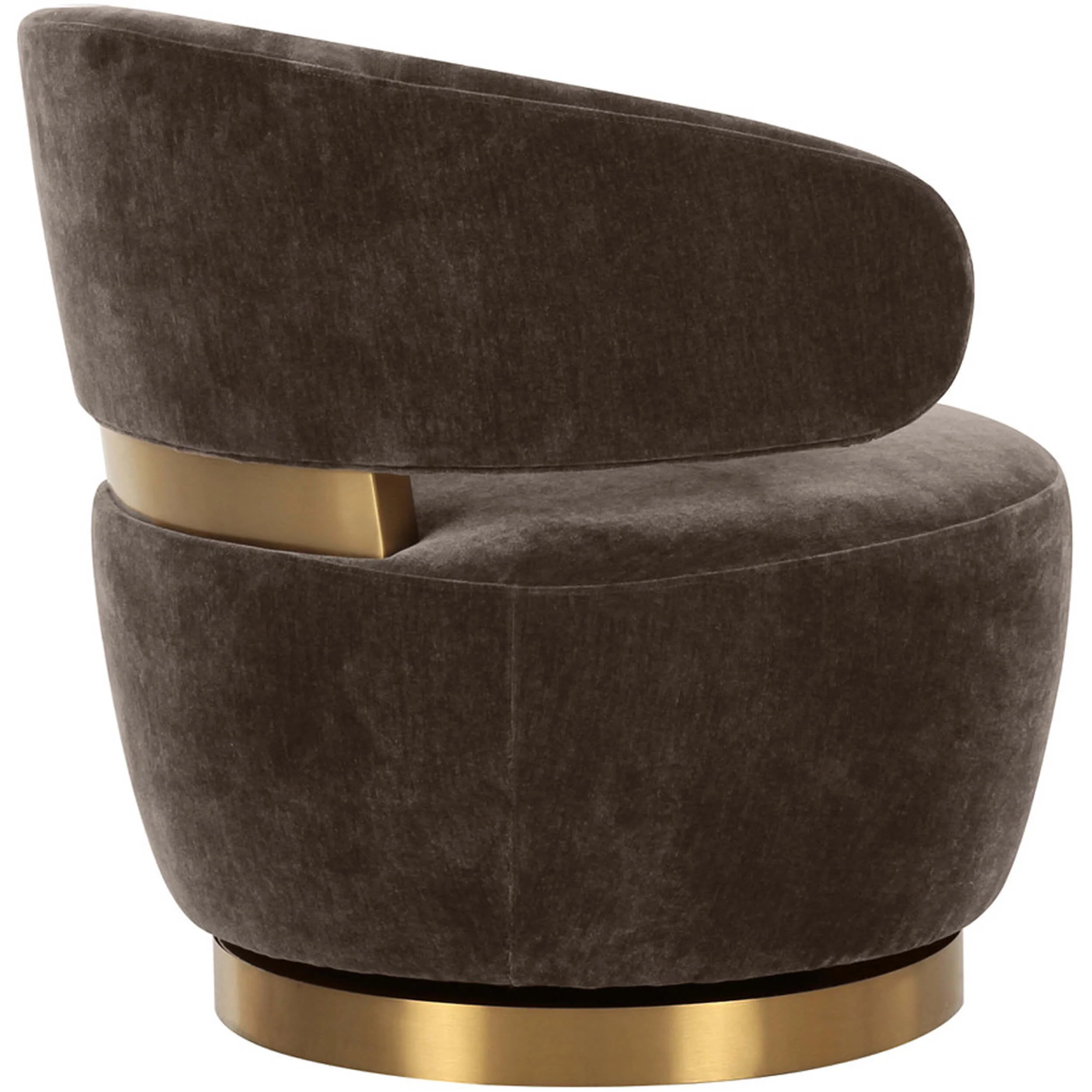 Austin Swivel Chair, Chocolate Brown - Image 3