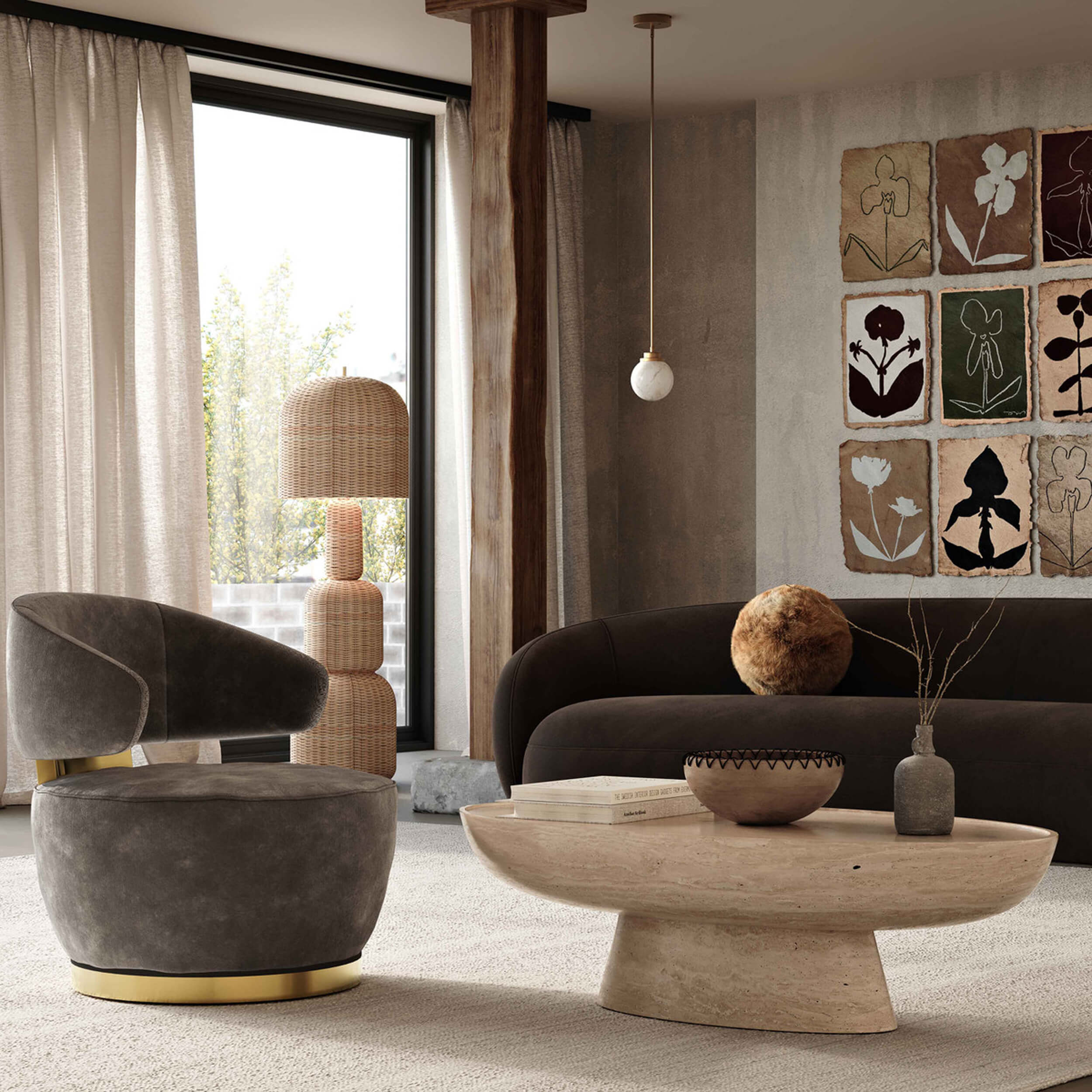 Austin Swivel Chair, Chocolate Brown - Image 5