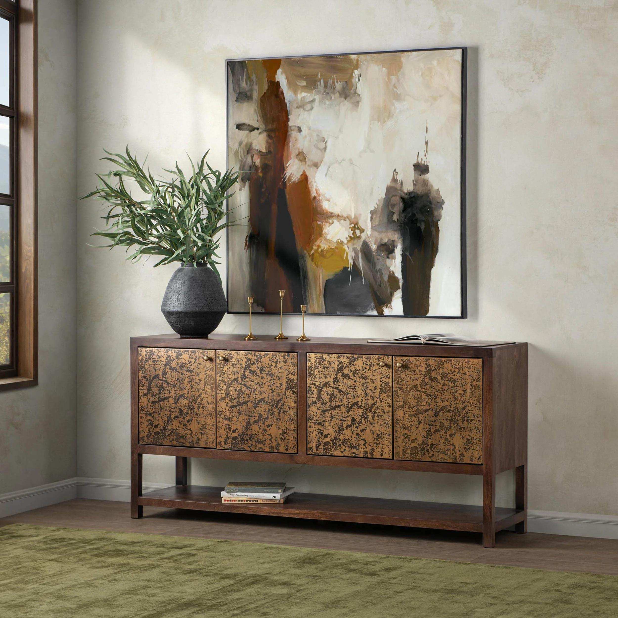 Avara 4 Door Cabinet, Brown - Image 7