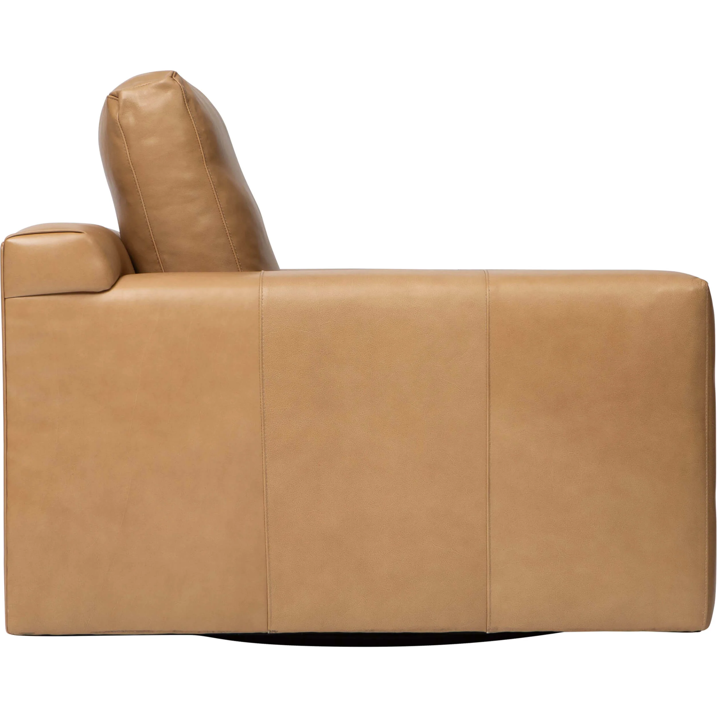 Axel Leather Swivel Chair, Landry Fawn - Image 3