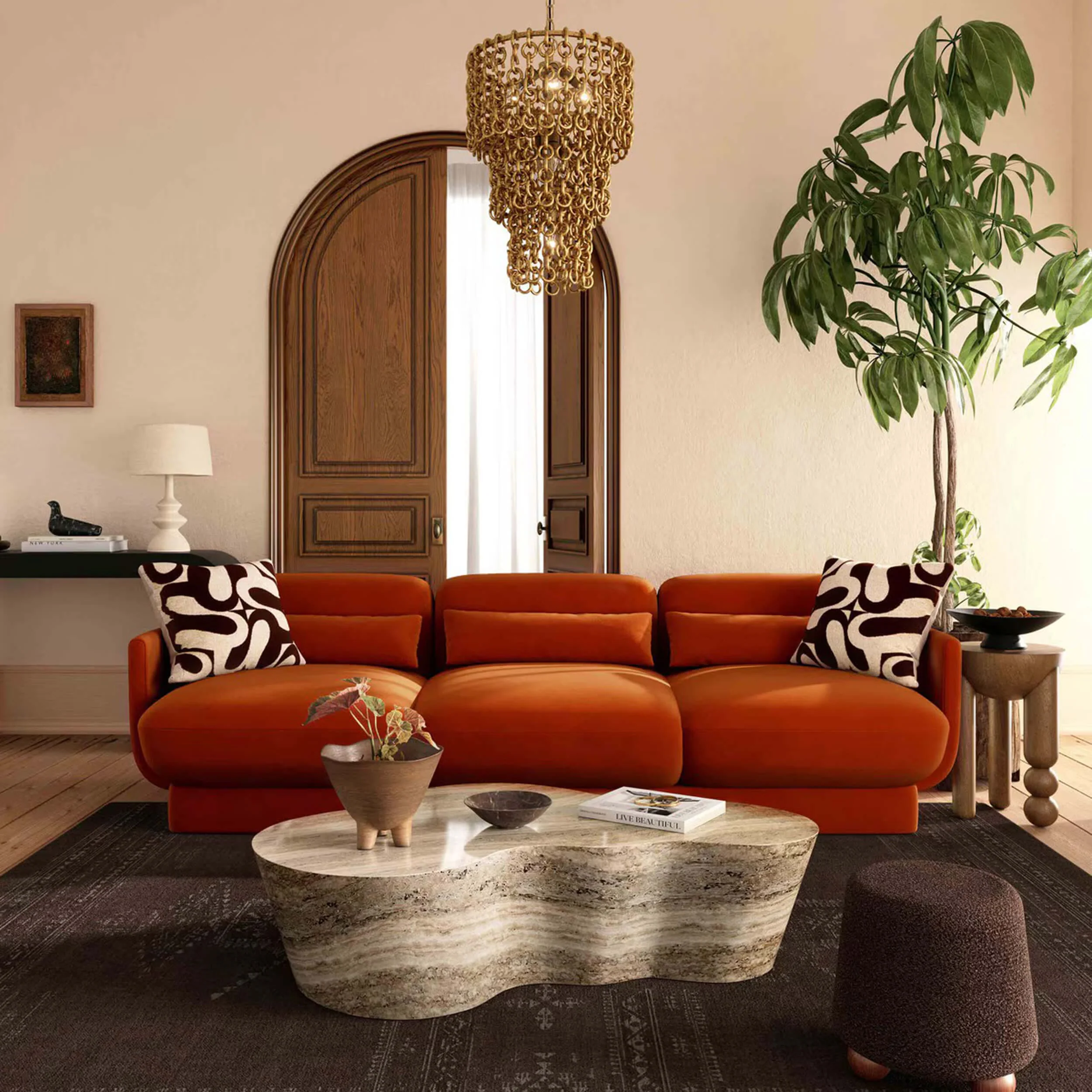 Azalea Sofa, Rust Orange - Image 6