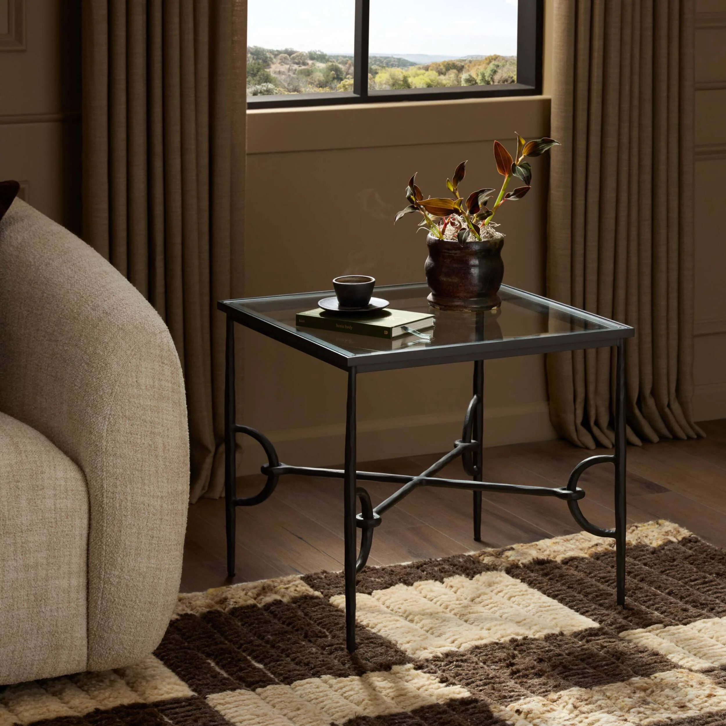 Babylon End Table, Gunmetal by Four Hands - Image 4