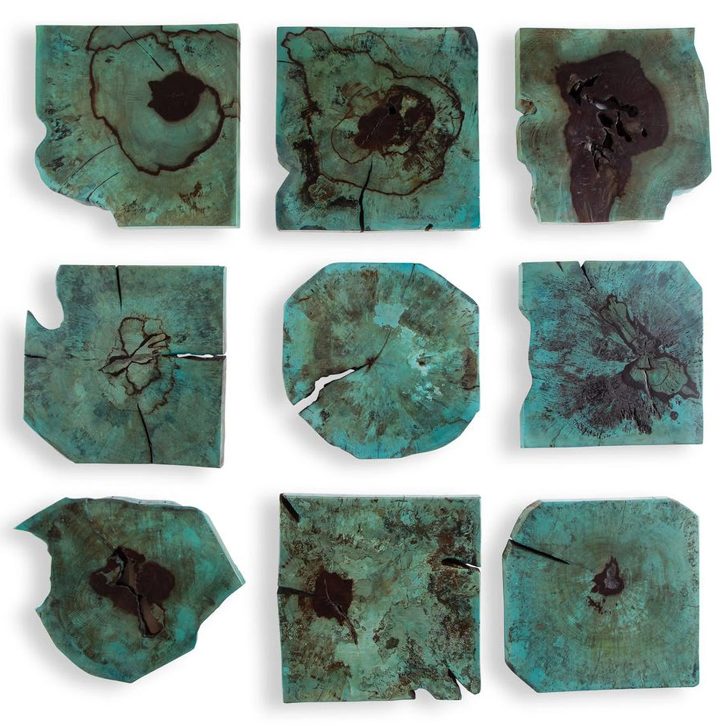 Bahati Wood Wall Decor, Blue, Set of 9 - Image 3