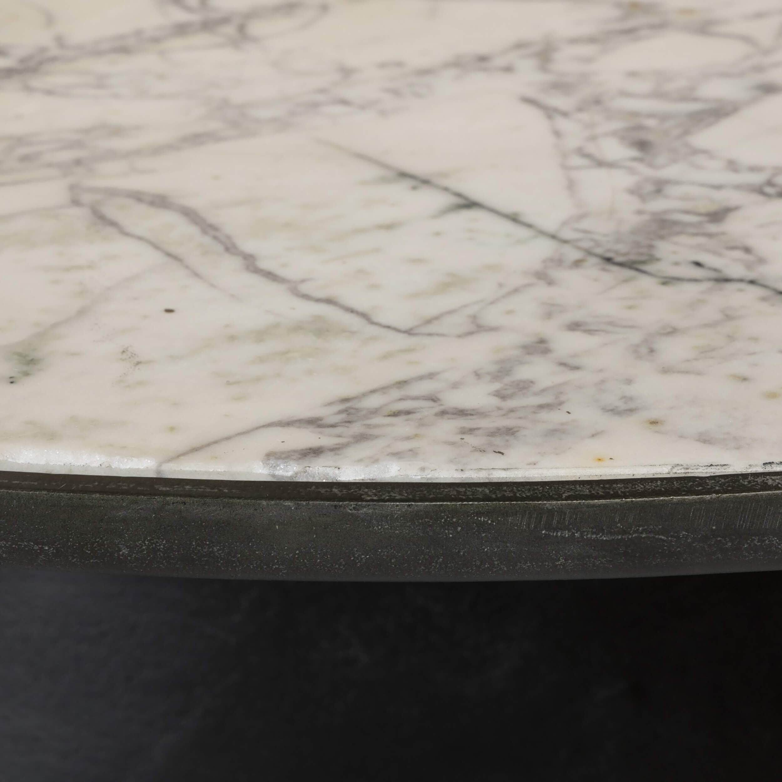 Balboa Outdoor Coffee Table, Veined White Marble by Four Hands - Image 2