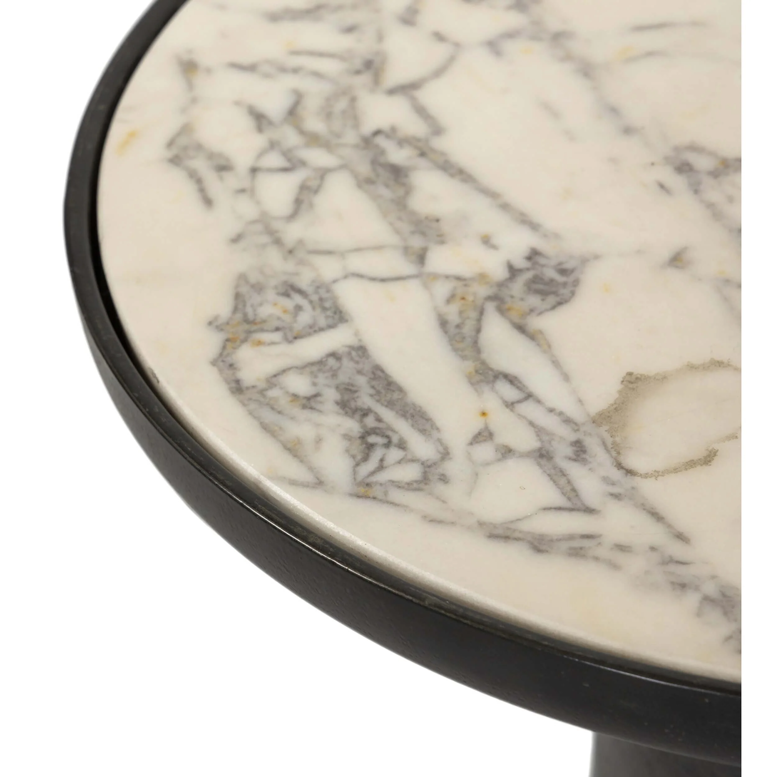 Balboa Outdoor End Table, Veined White Marble by Four Hands - Image 2