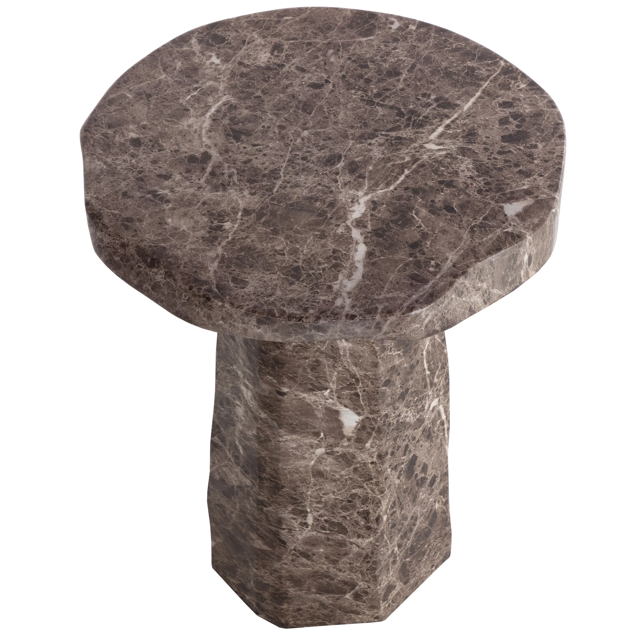 Baldur End Table, Marble Look - Image 3
