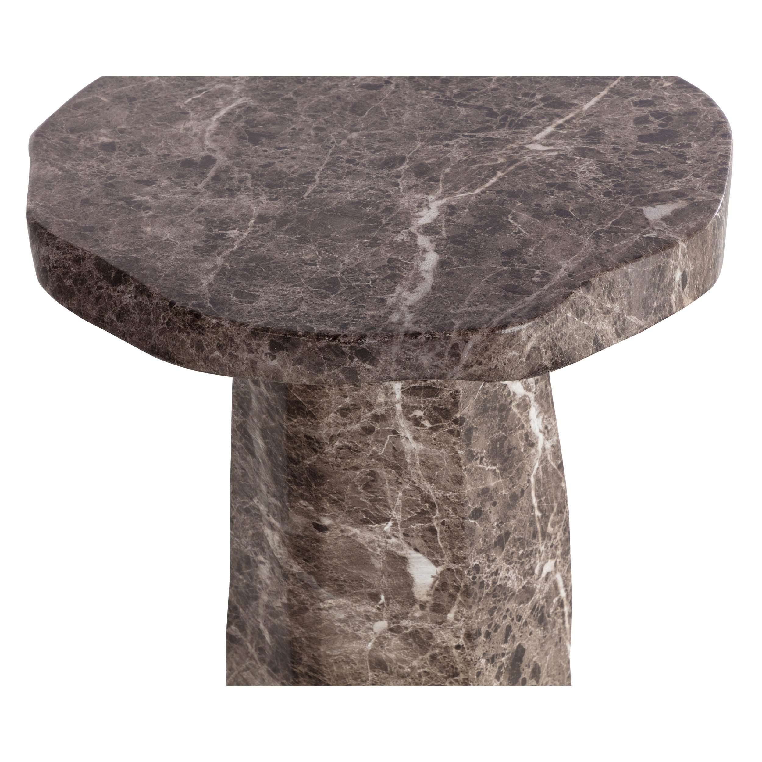 Baldur End Table, Marble Look - Image 4