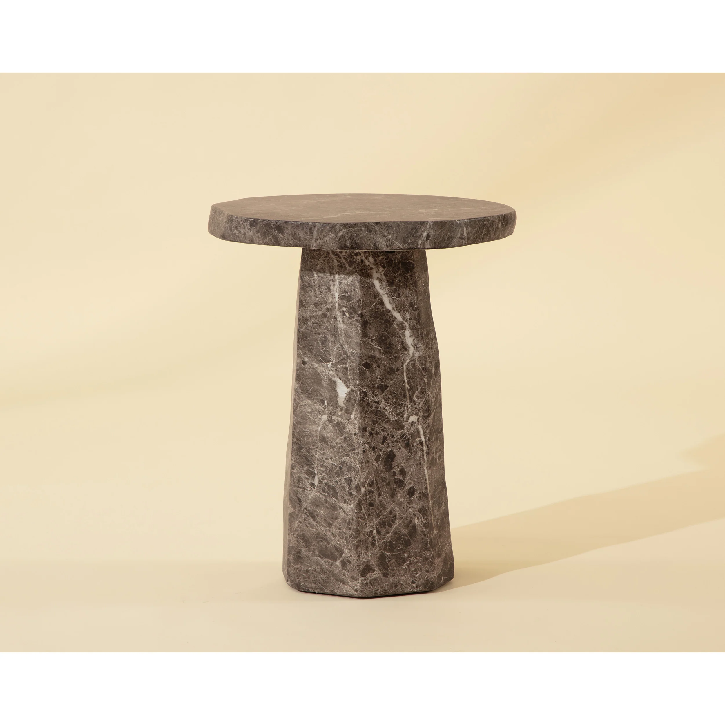 Baldur End Table, Marble Look - Image 5