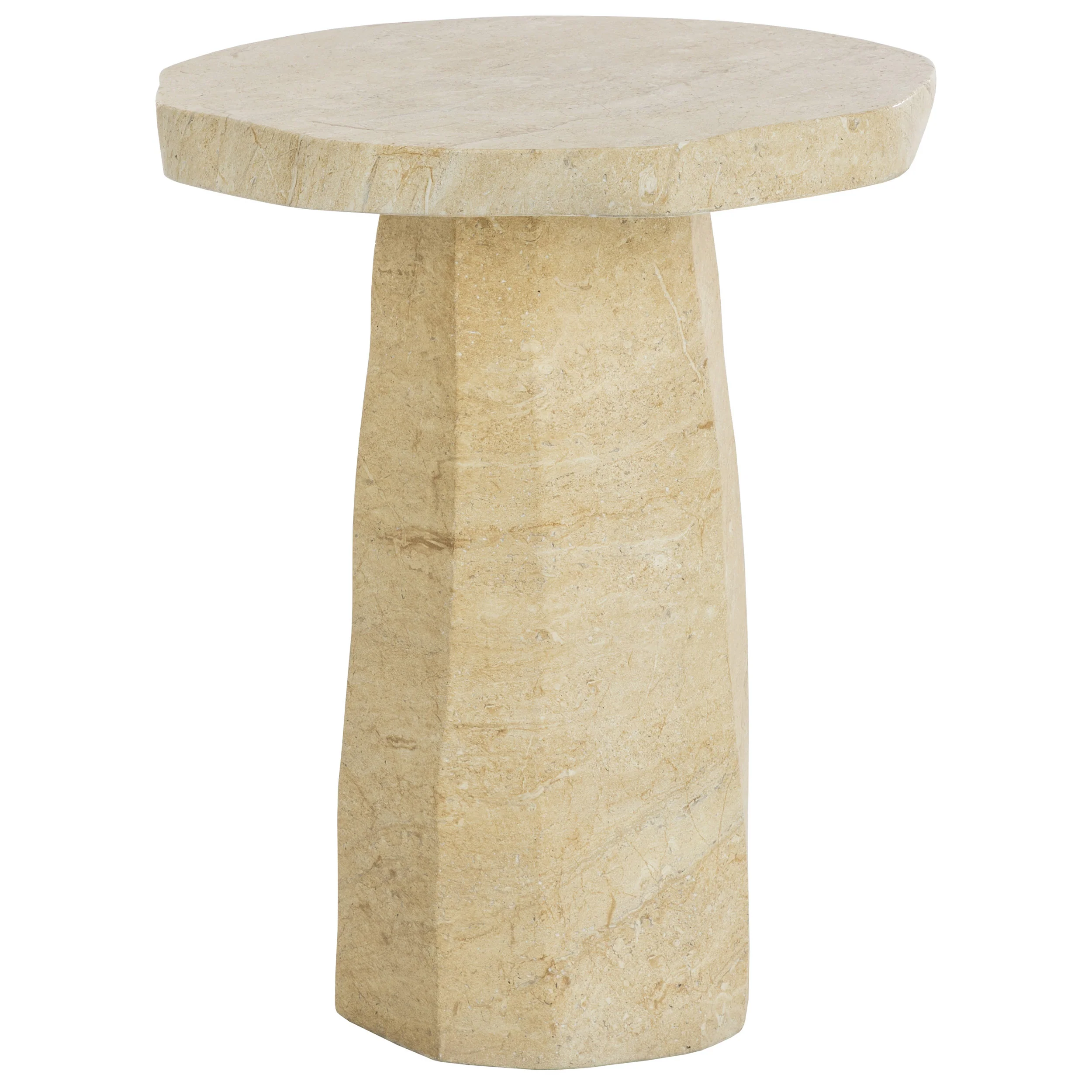 Baldur End Table,Travertine Look