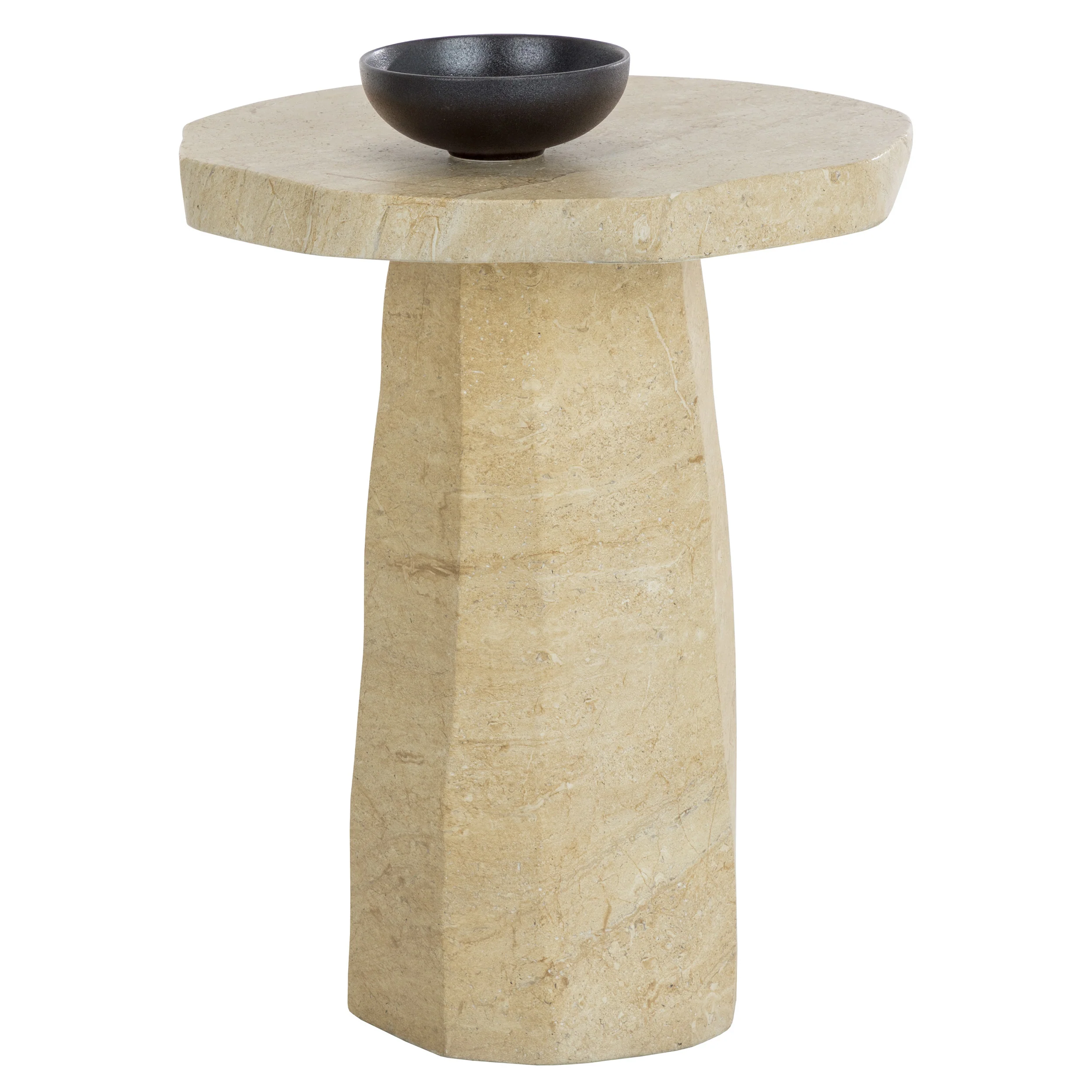 Baldur End Table,Travertine Look - Image 2