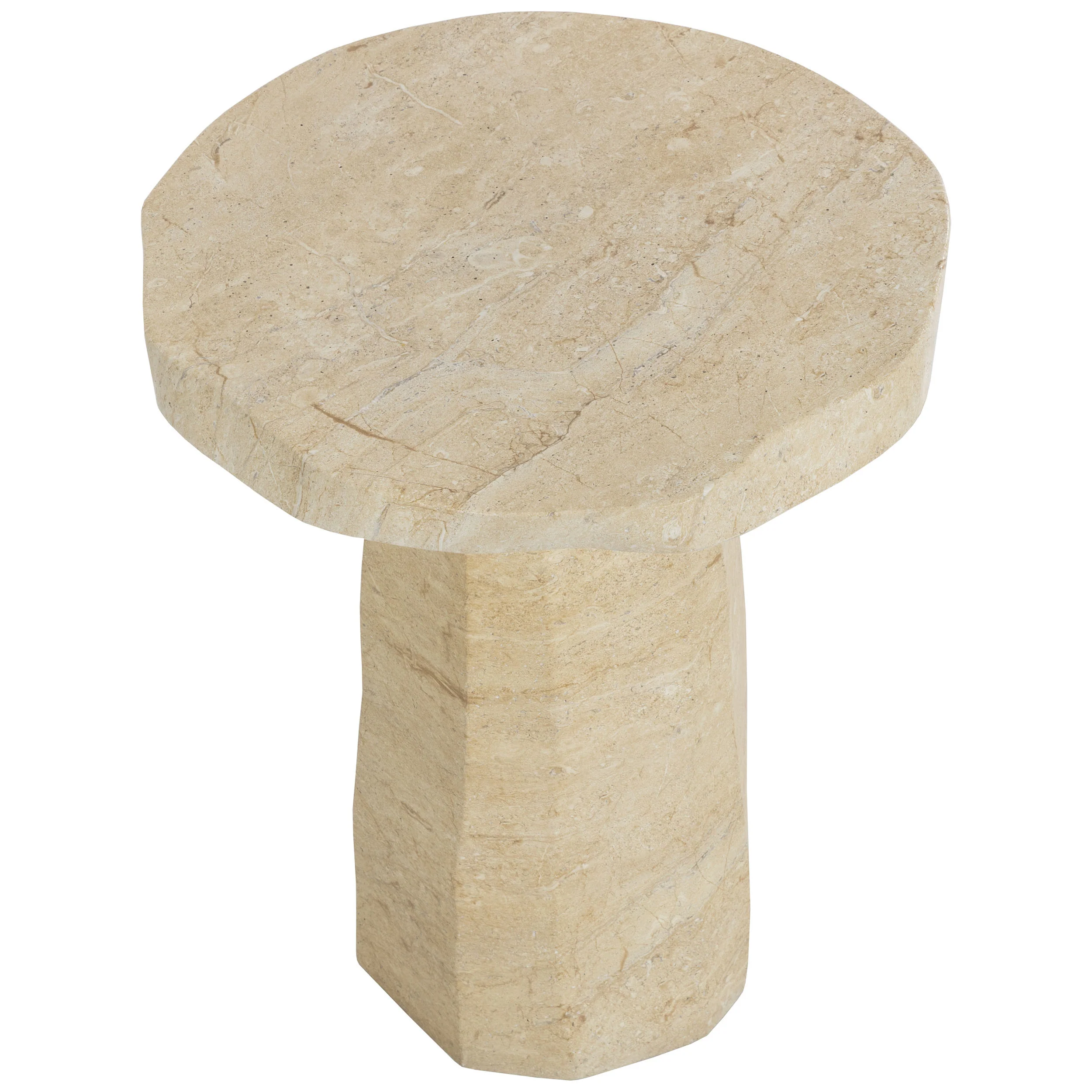 Baldur End Table,Travertine Look - Image 3