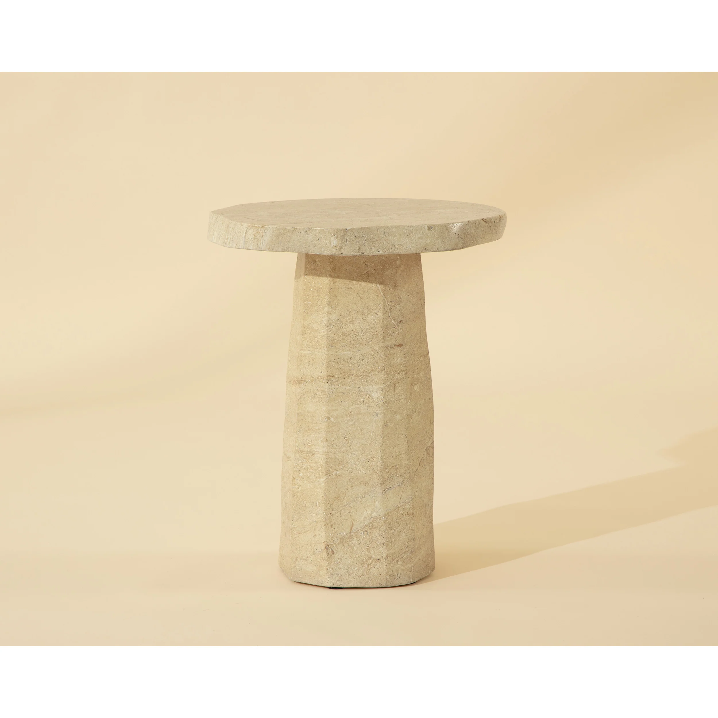 Baldur End Table,Travertine Look - Image 5