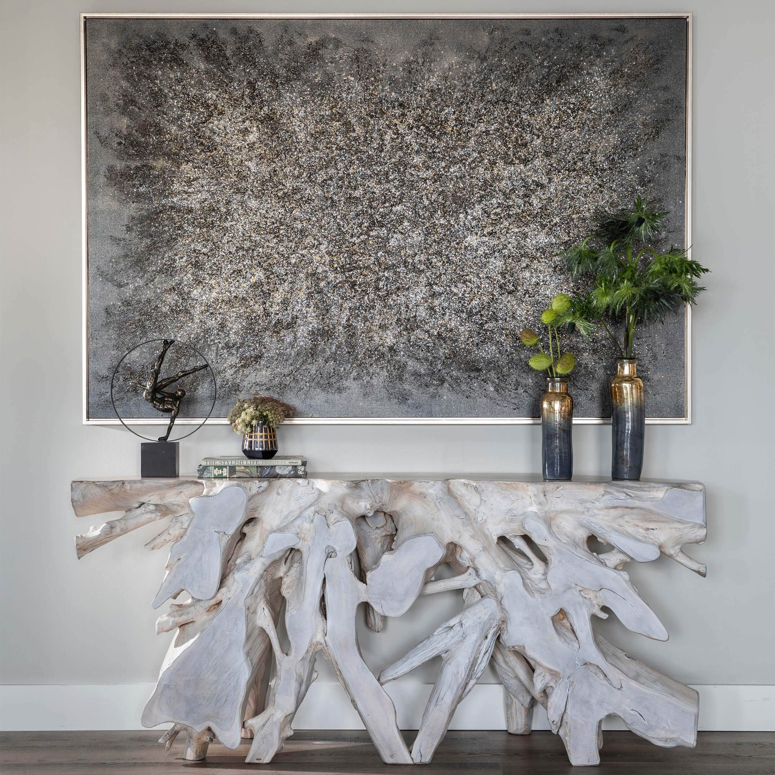 Cypress Root Console Table, White Wash - Image 7