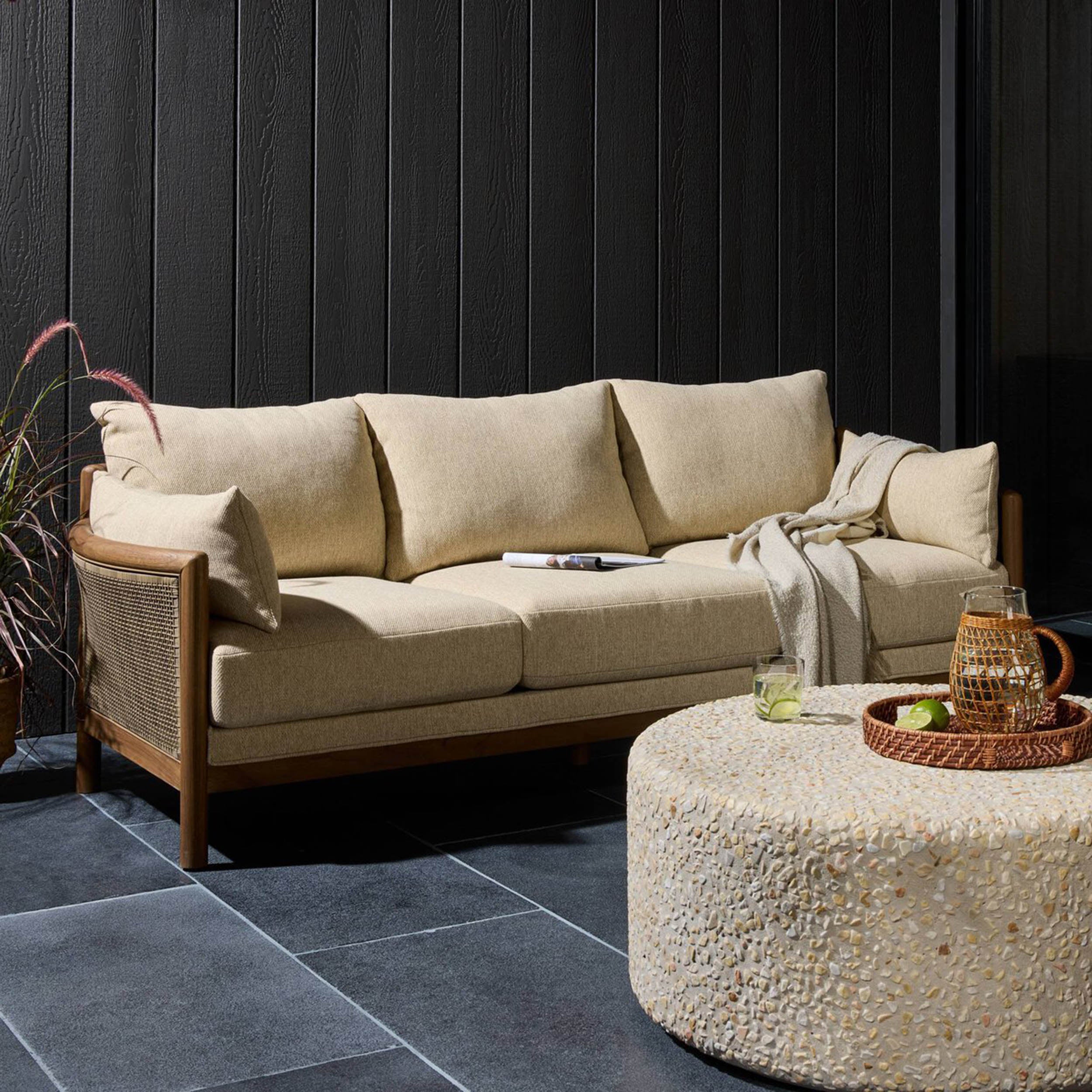 Barbosa 86" Outdoor Sofa, Concha Beige by Four Hands - Image 5