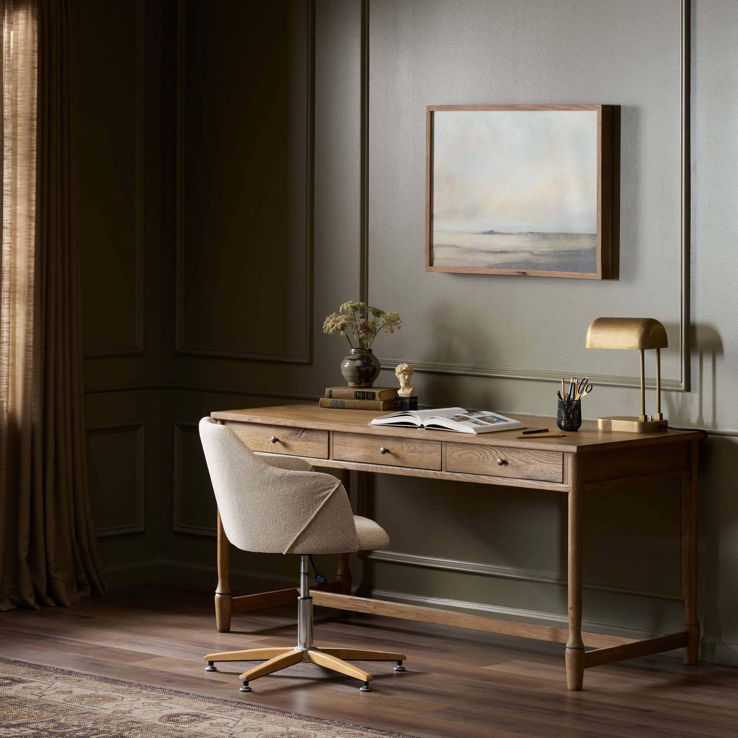 Bari Desk, Weathered Oak by Amber Lewis x Four Hands - Image 8