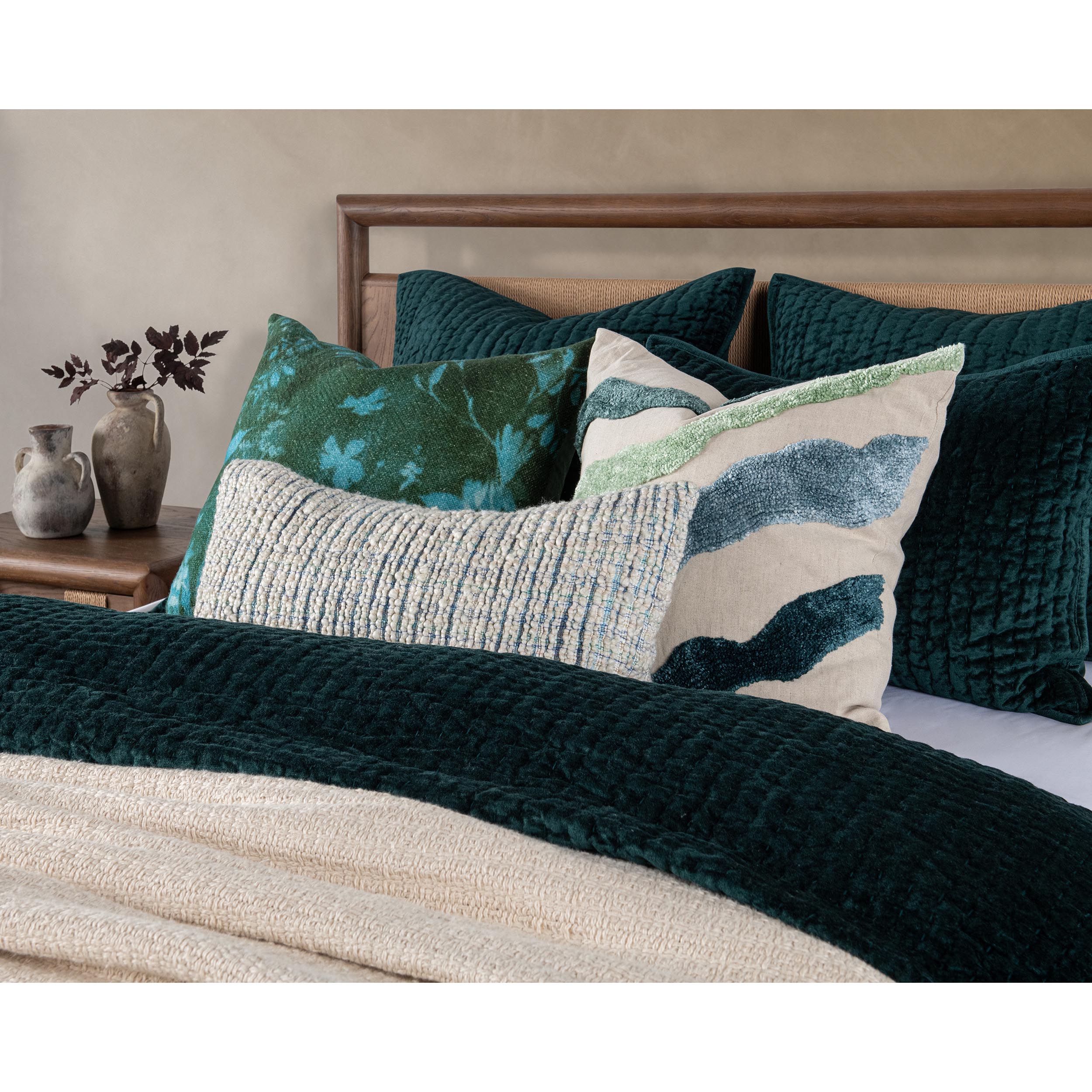Bari Velvet Quilt, Emerald - Image 5
