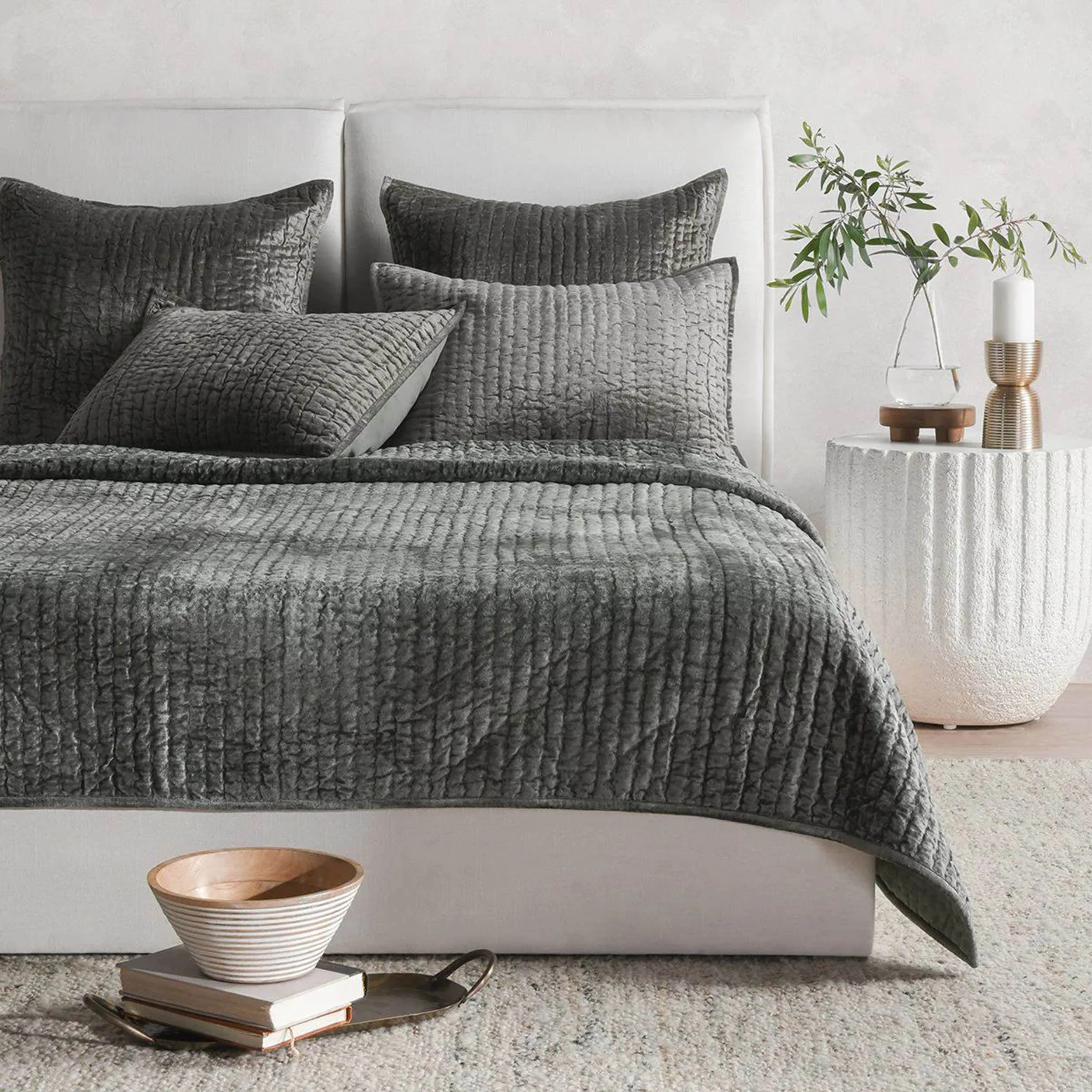 Bari Velvet Quilt, Sage