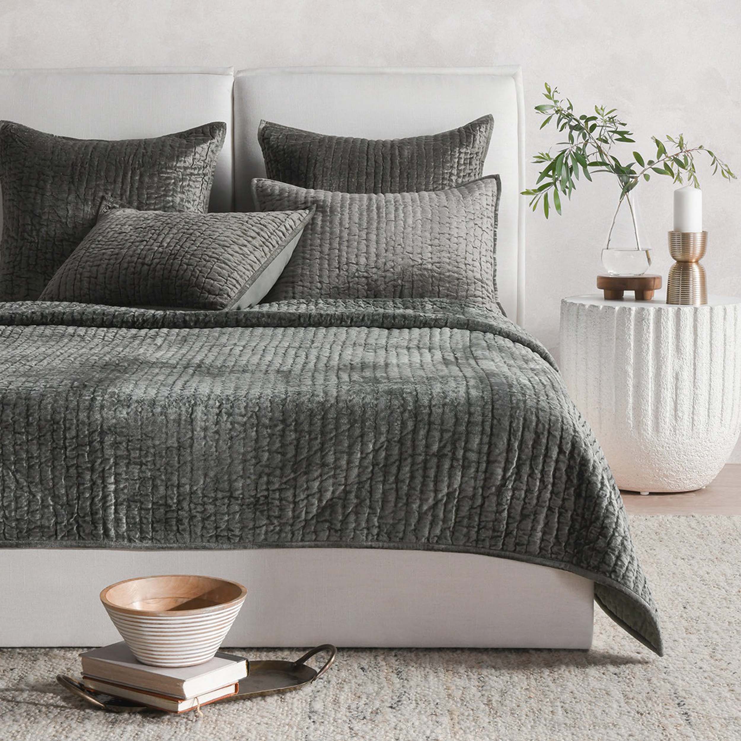 Bari Velvet Sham, Sage - Image 3
