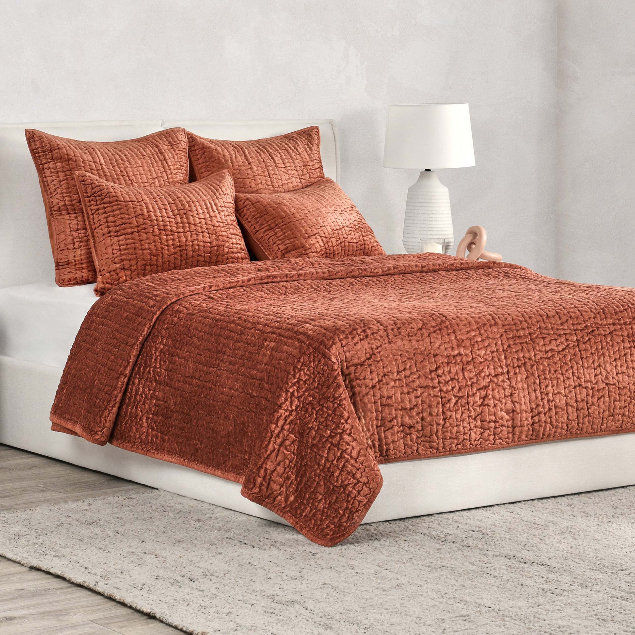 Bari Velvet Sham, Terracotta - Image 5
