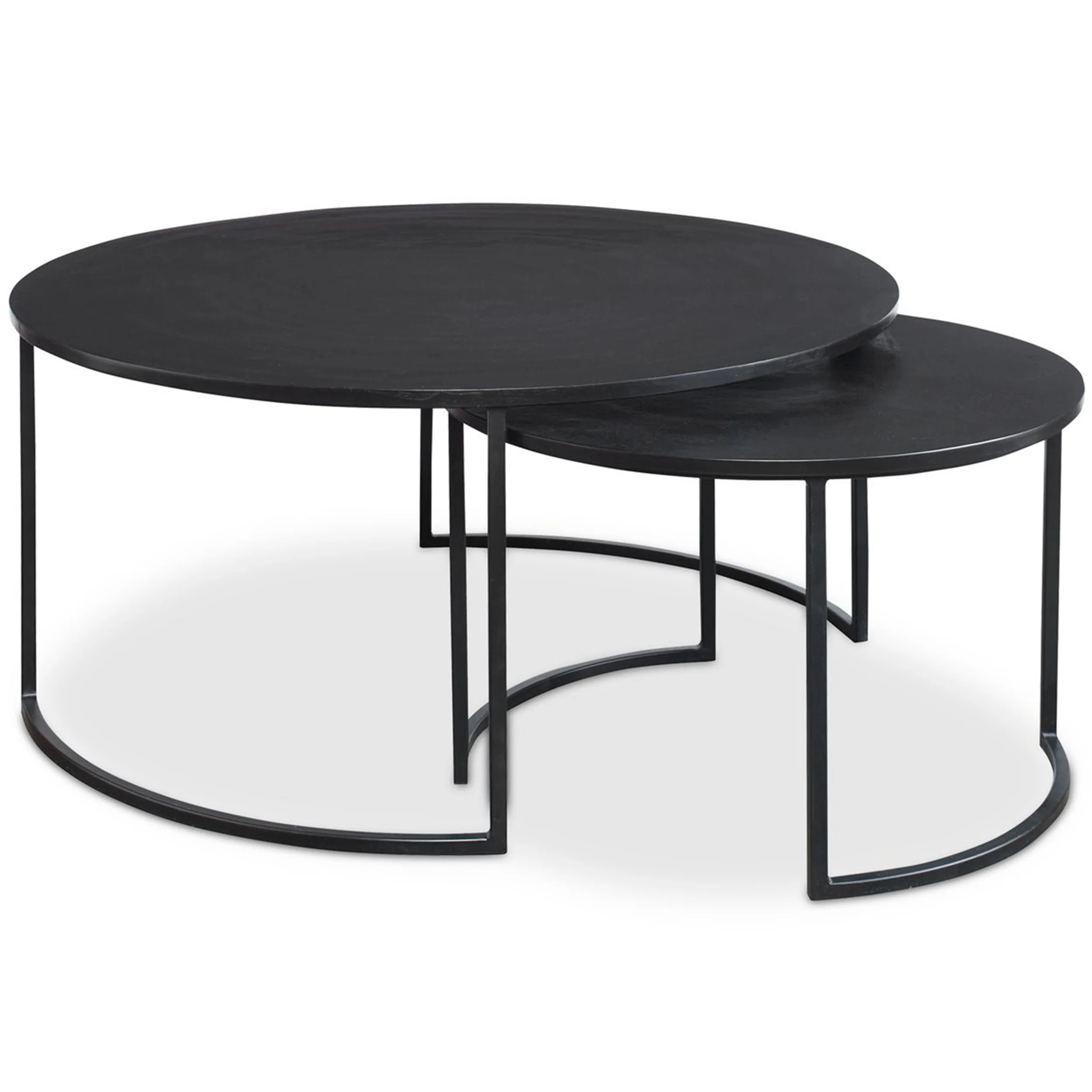Barnette Nesting Coffee Tables Set of 2, Aged Black