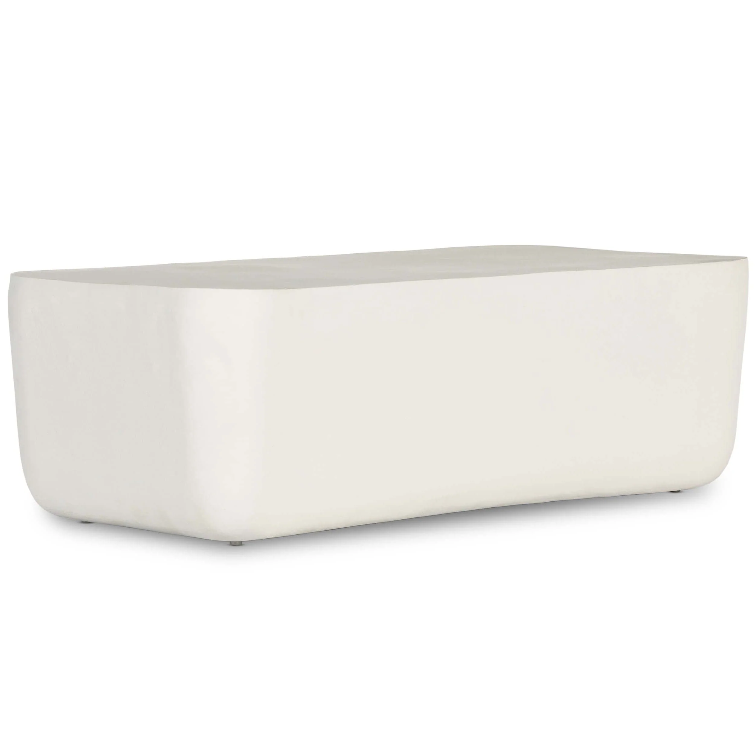 Basil Outdoor Rectangular Coffee Table, Matte White by Four Hands