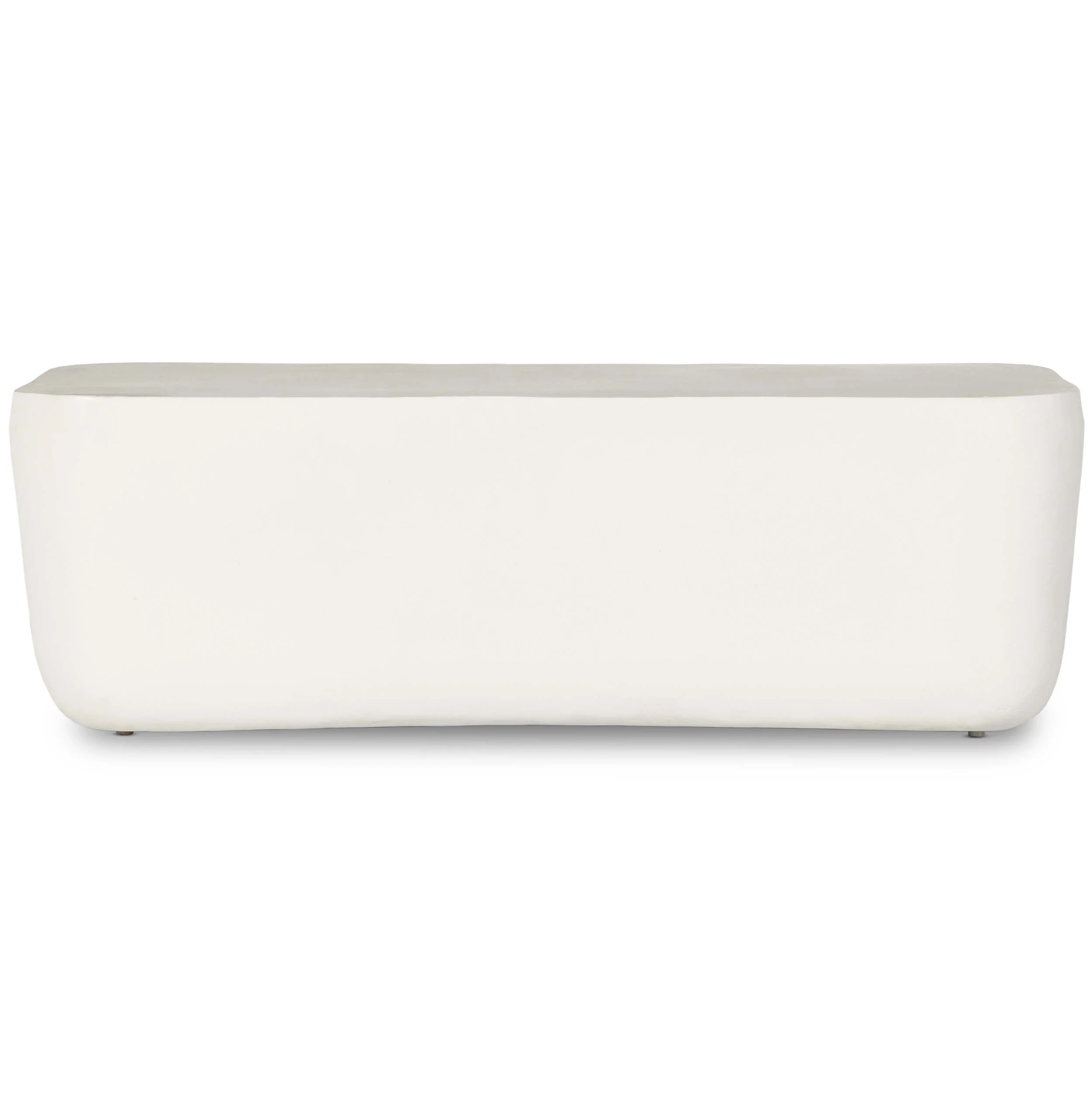 Basil Outdoor Rectangular Coffee Table, Matte White by Four Hands - Image 3
