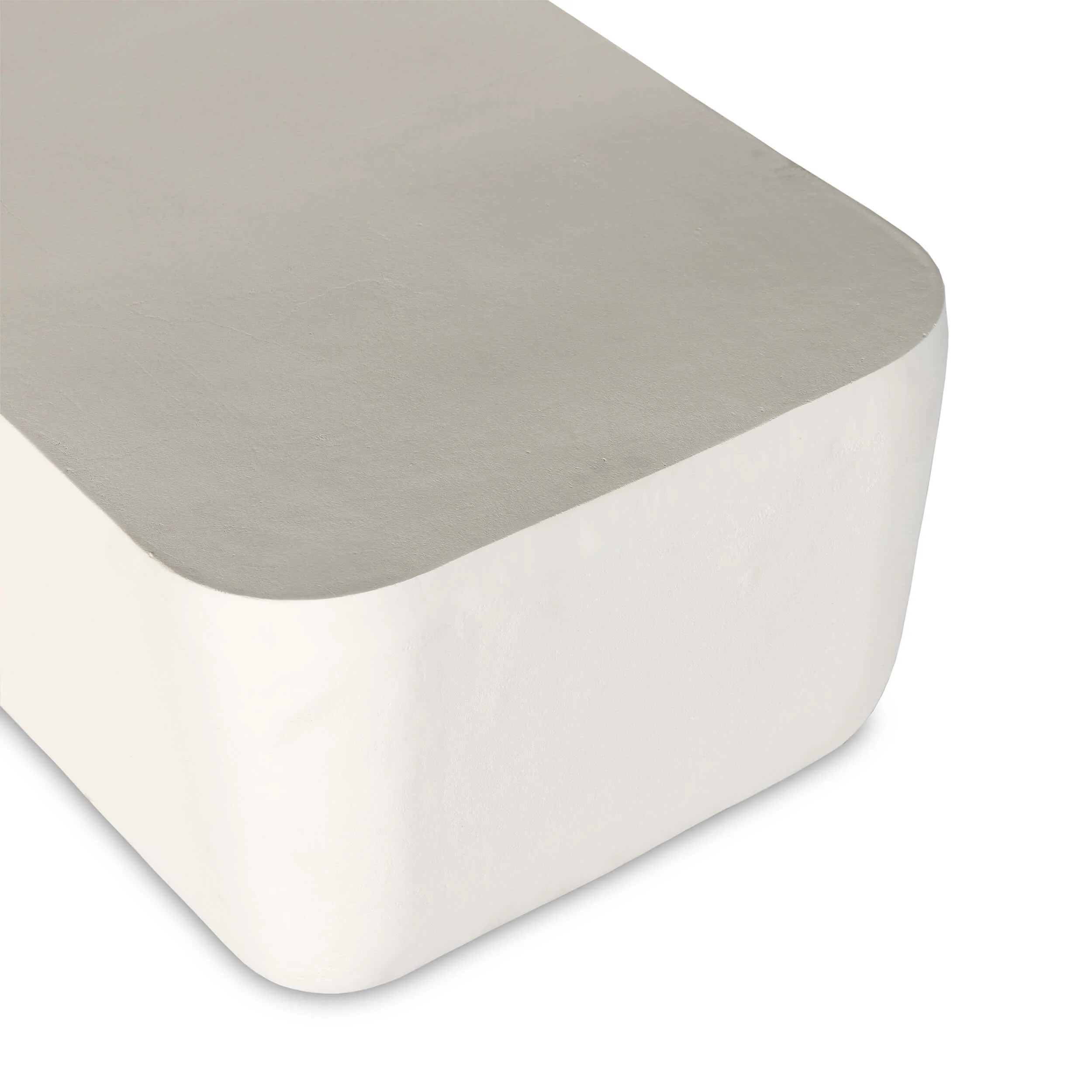 Basil Outdoor Rectangular Coffee Table, Matte White by Four Hands - Image 4