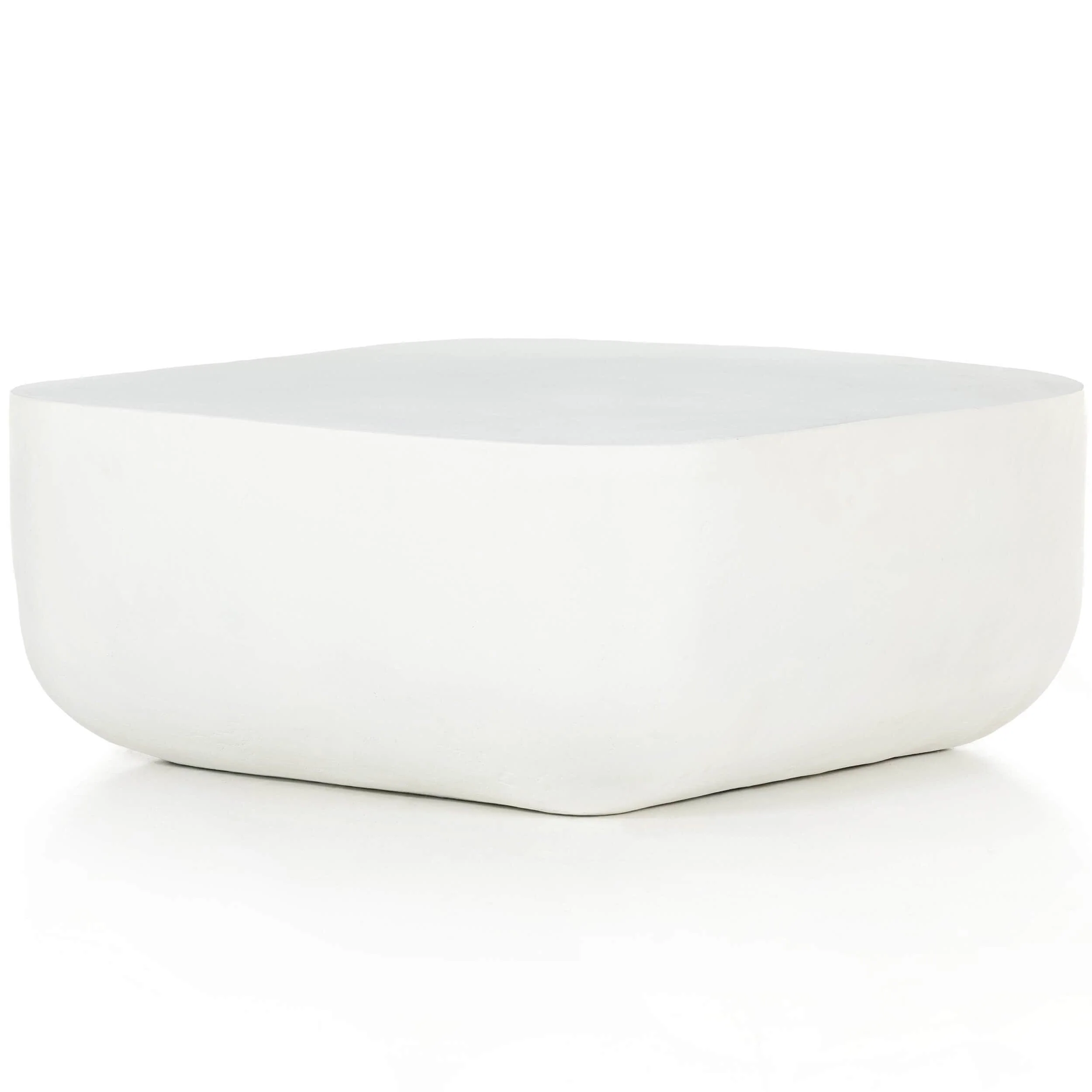 Basil Square Outdoor Coffee Table, Matte White by Four Hands