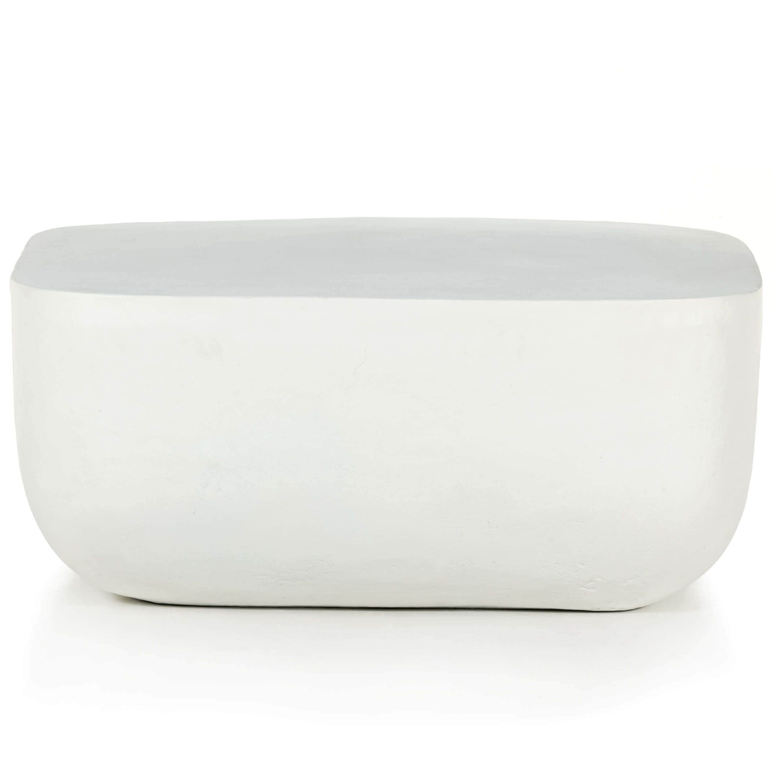 Basil Square Outdoor Coffee Table, Matte White by Four Hands - Image 2