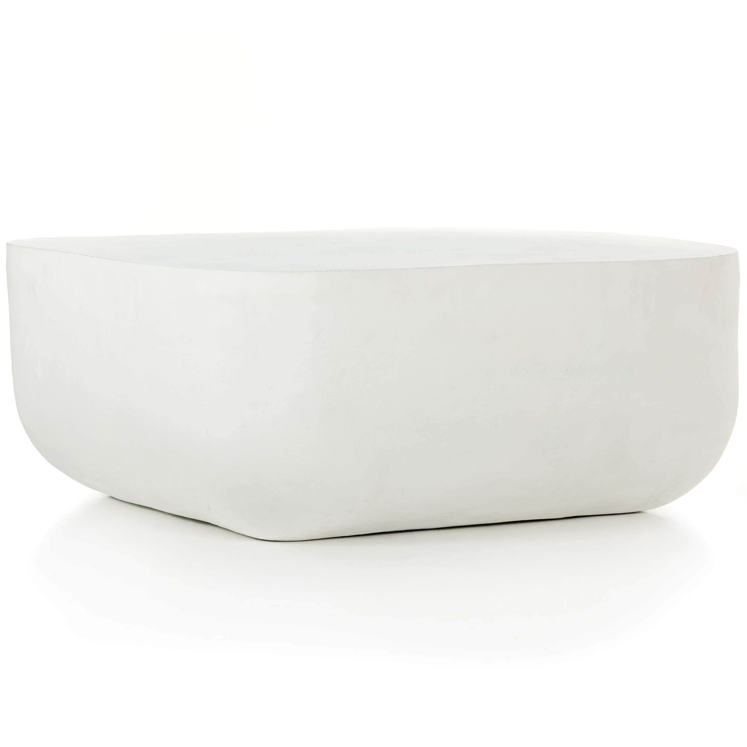 Basil Square Outdoor Coffee Table, Matte White by Four Hands - Image 3