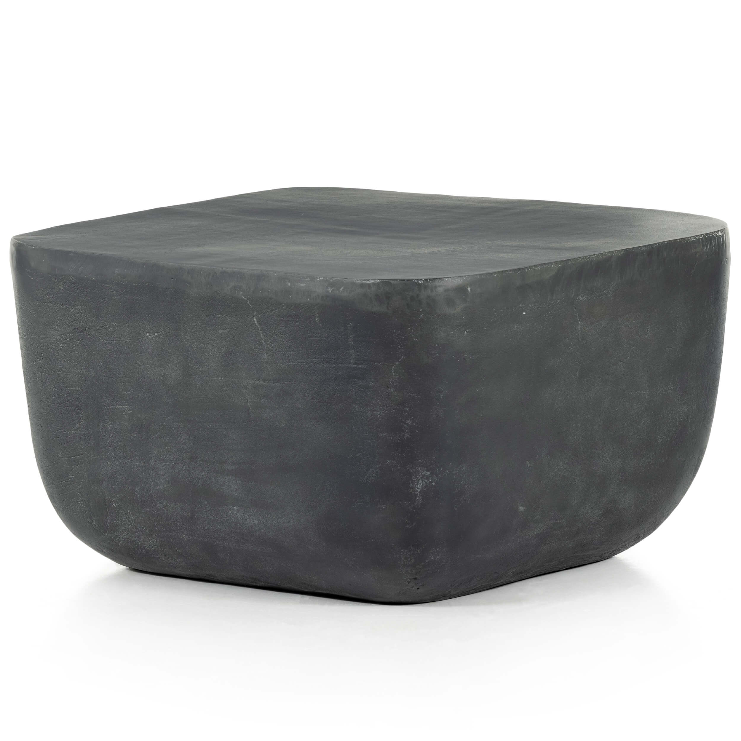 Basil Square Outdoor End Table, Aged Grey by Four Hands