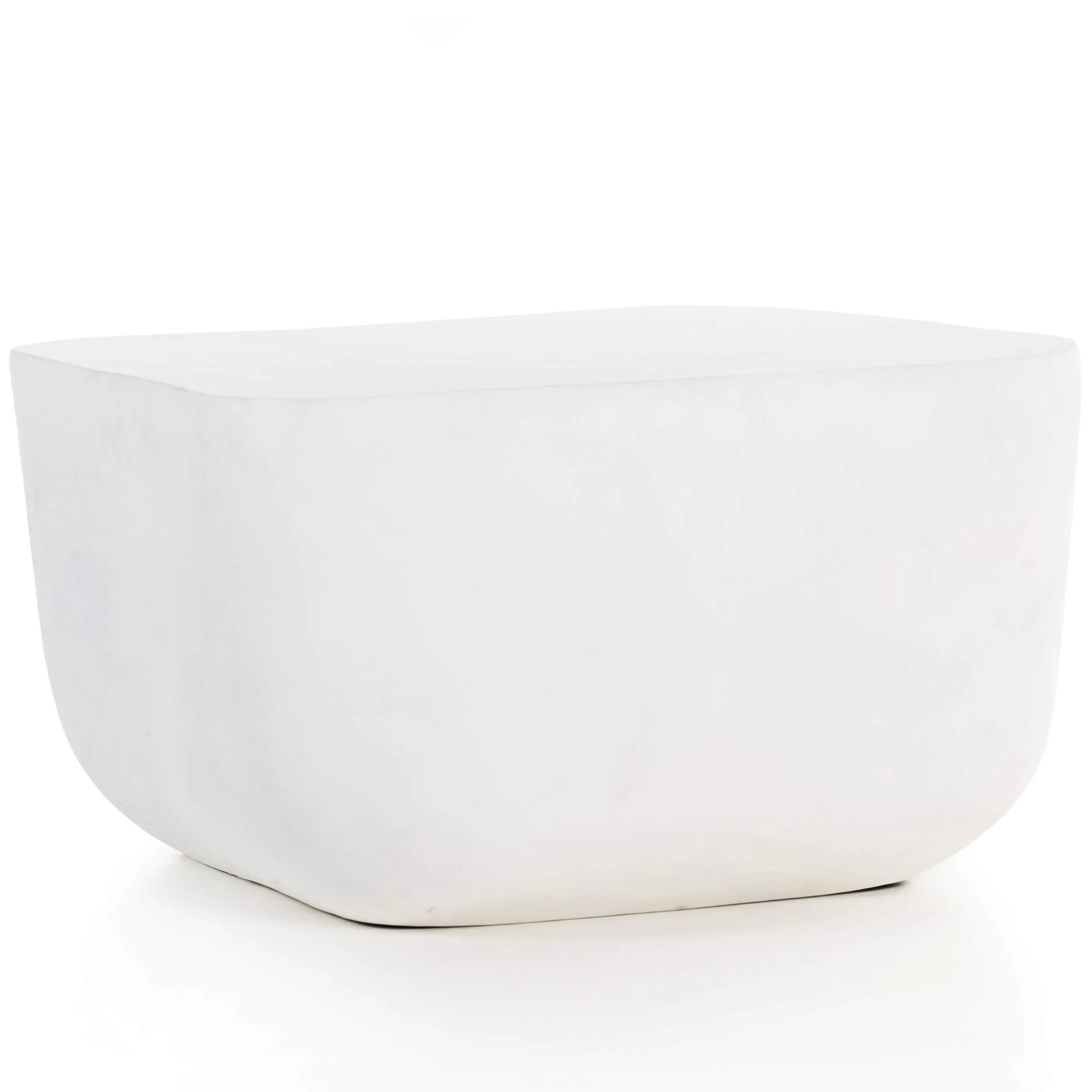 Basil Square Outdoor End Table, Matte White by Four Hands - Image 3