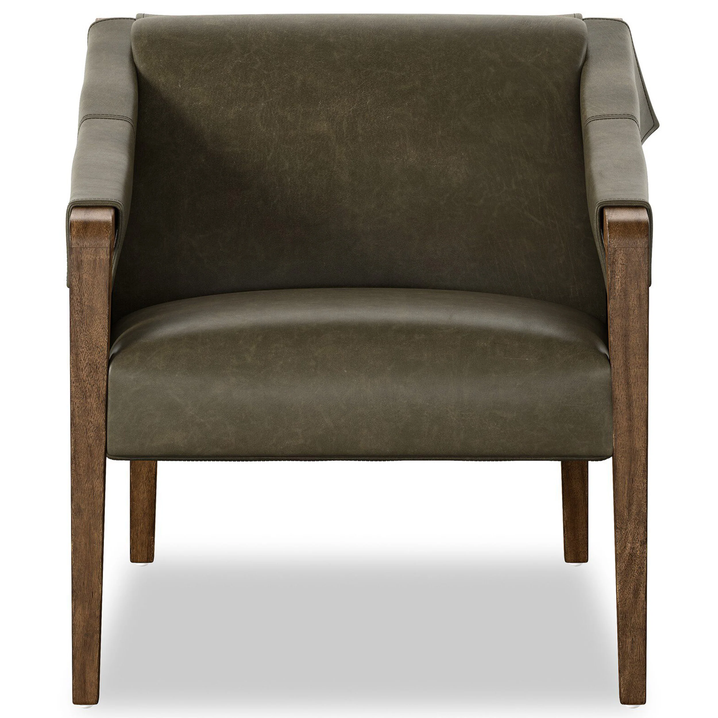 Bauer Leather Chair, Dulane Moss by Four Hands - Image 2