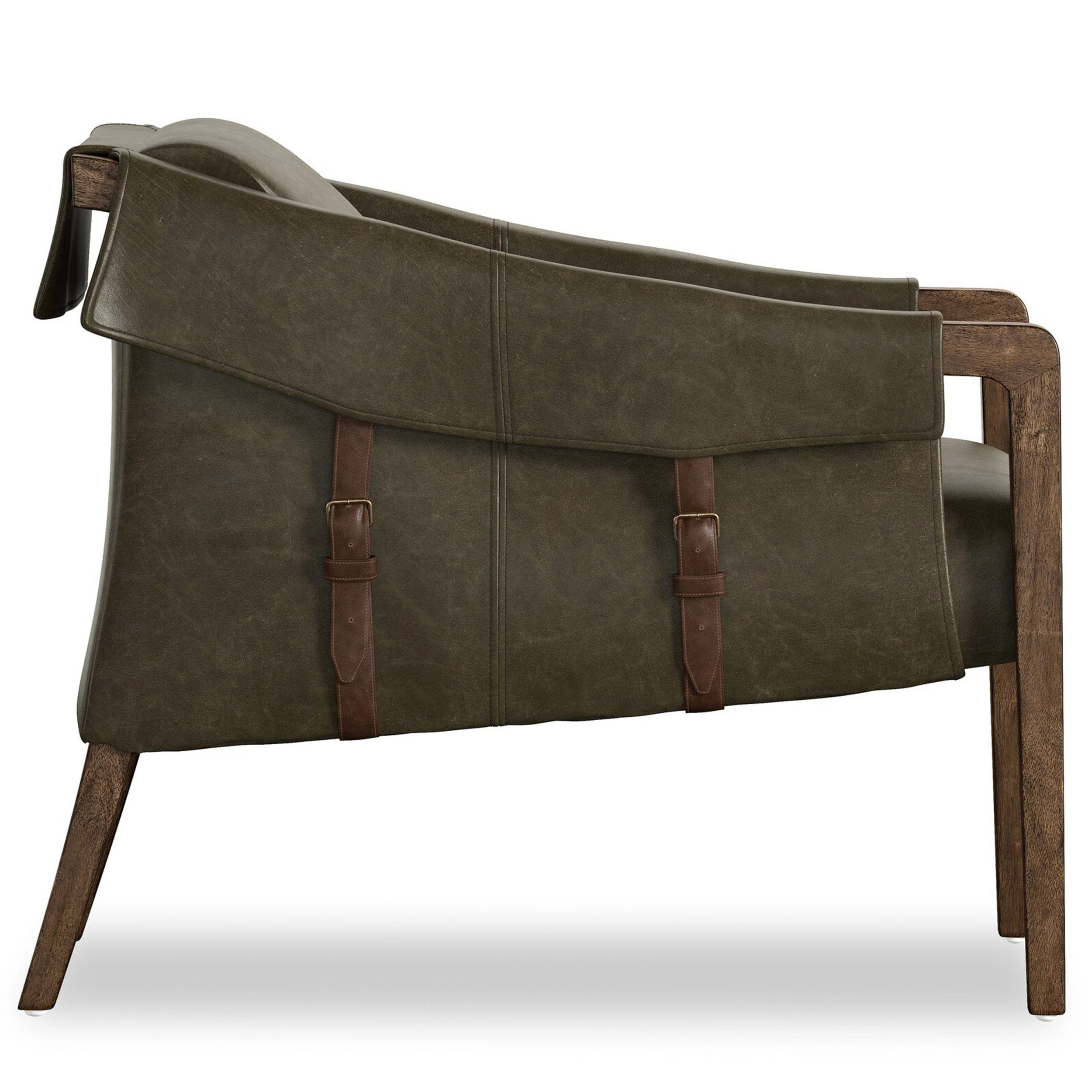 Bauer Leather Chair, Dulane Moss by Four Hands - Image 3