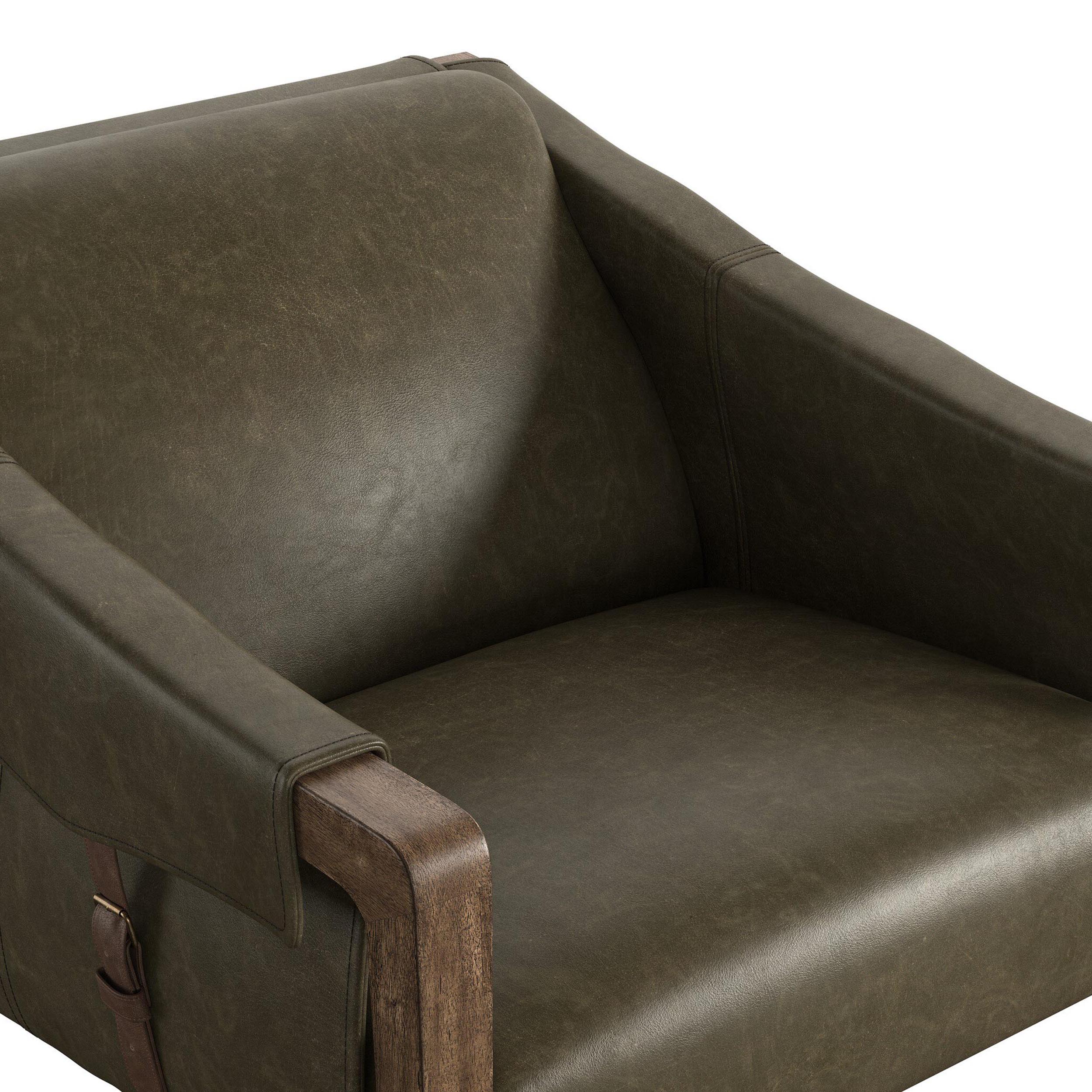Bauer Leather Chair, Dulane Moss by Four Hands - Image 5