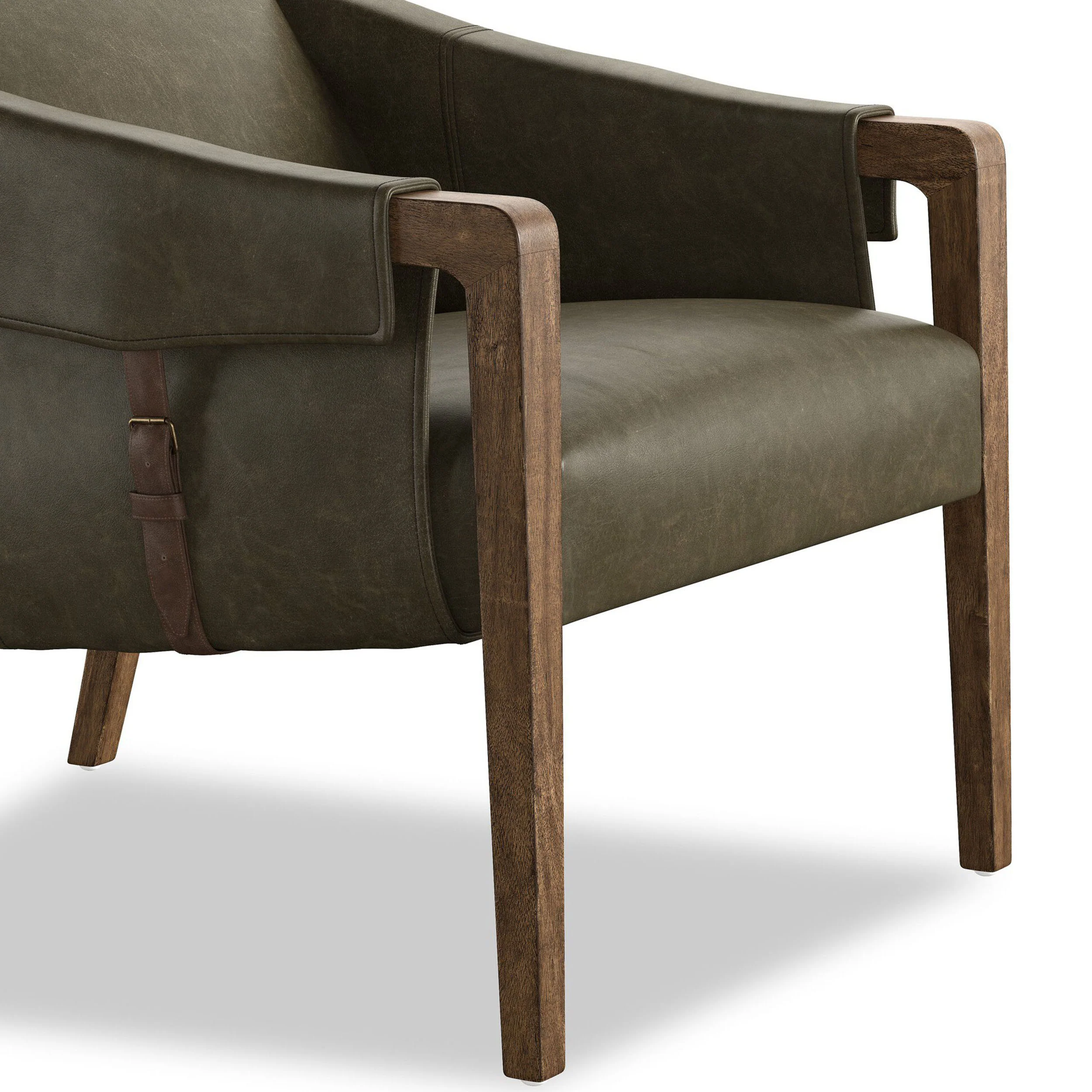 Bauer Leather Chair, Dulane Moss by Four Hands - Image 6