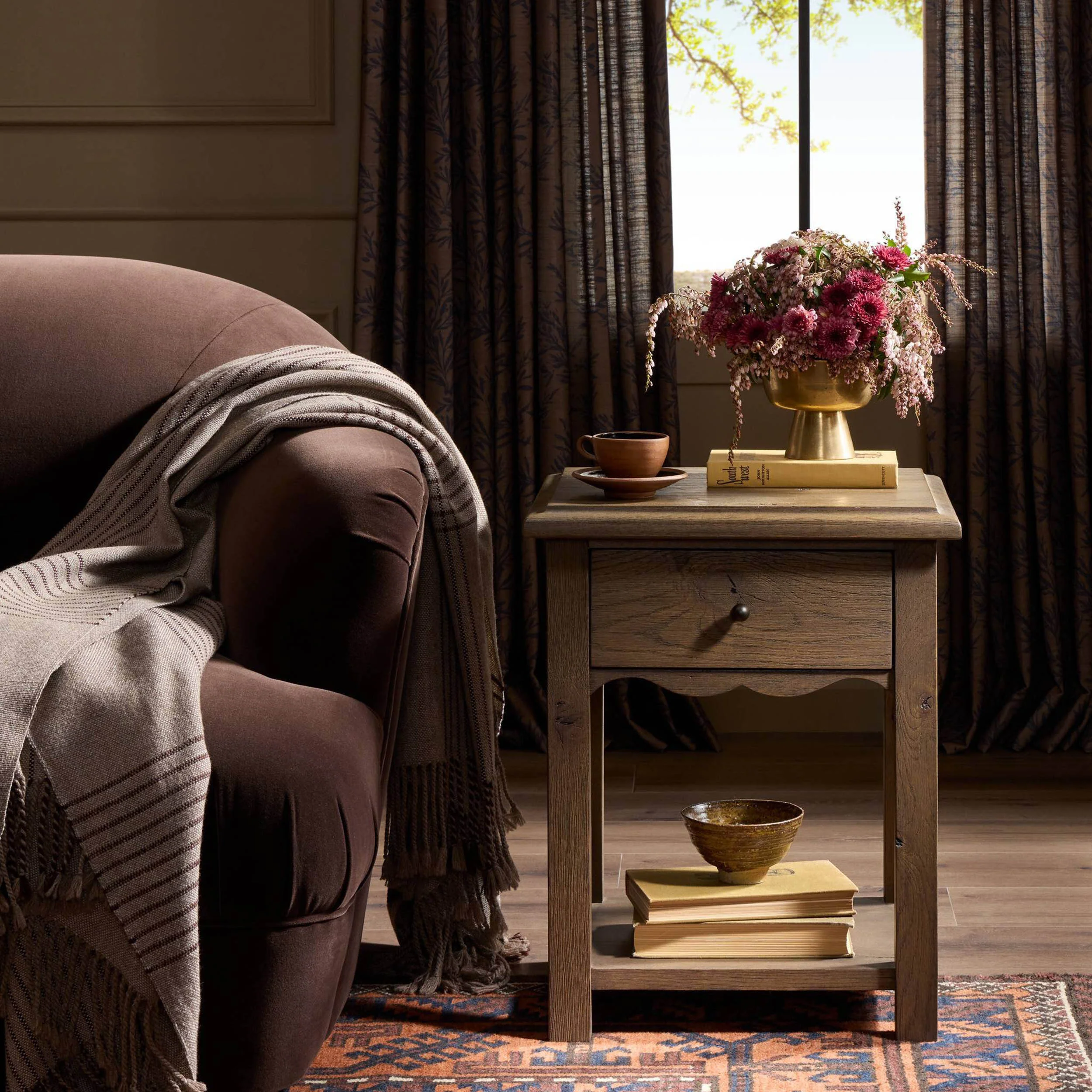 Bayla End Table, Weathered Oak by Amber Lewis x Four Hands - Image 7