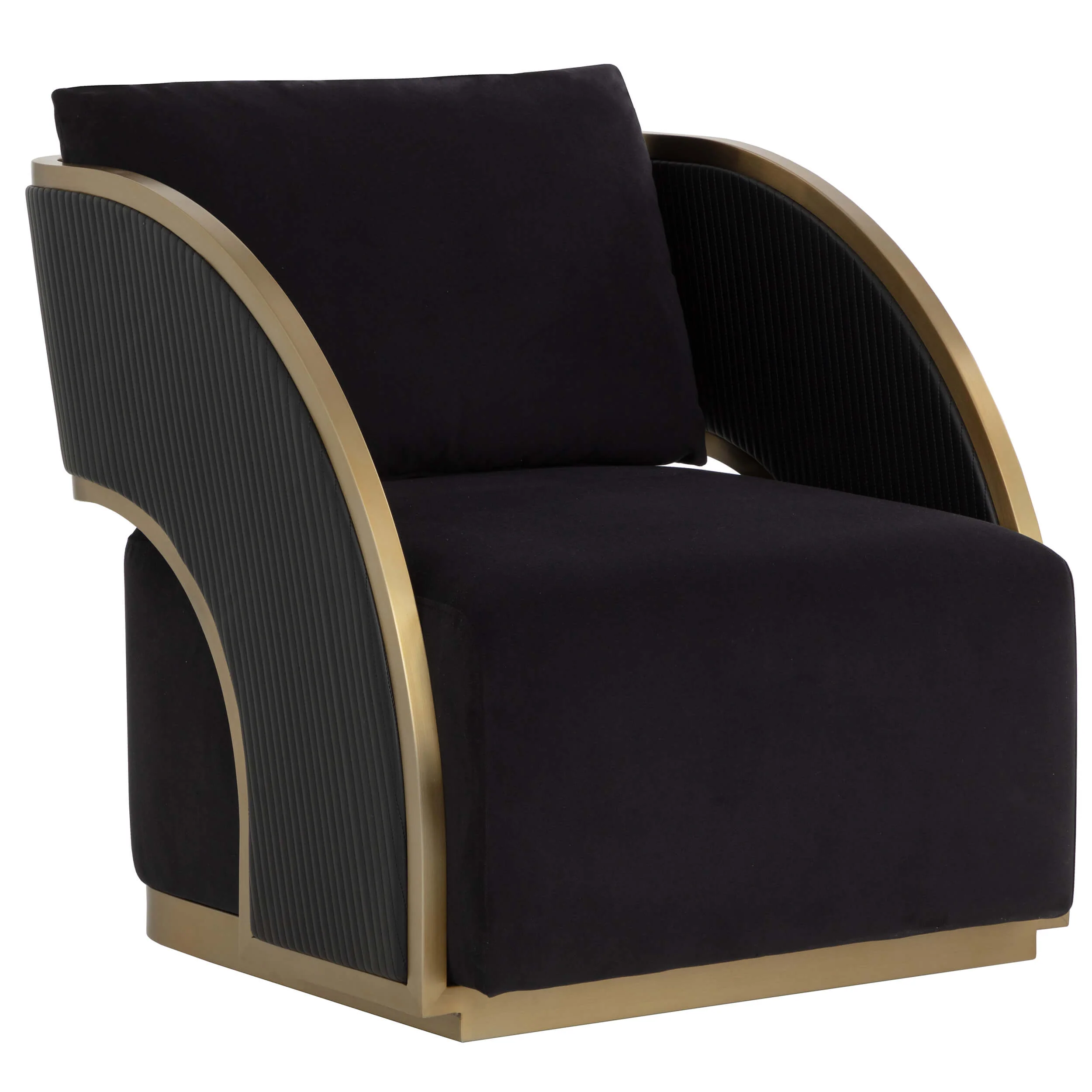 Baz Swivel Chair, Abbington Black/Napa Black