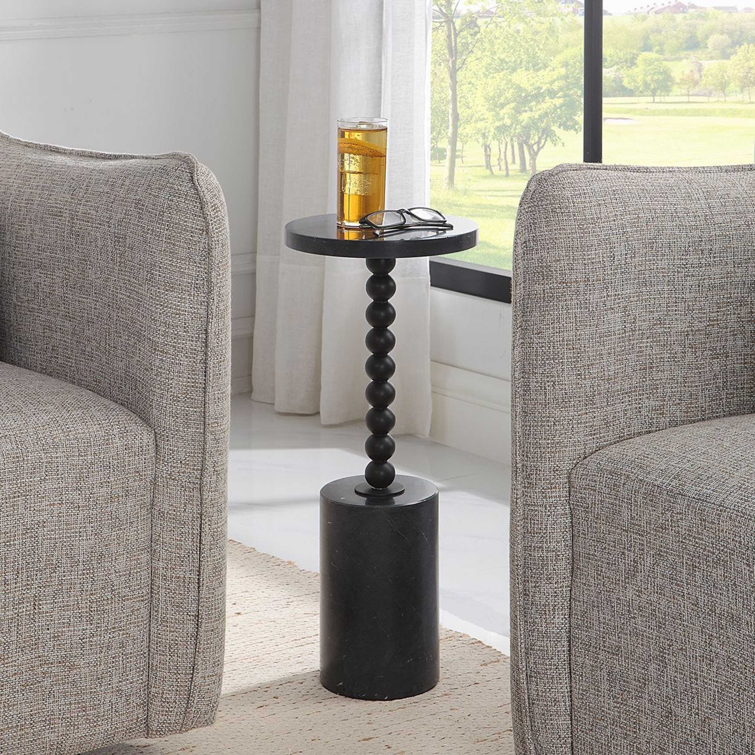 Bead Drink Table, Black - Image 4