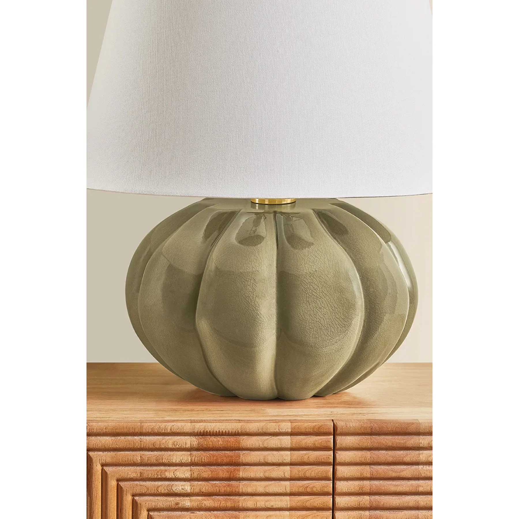 Beata Table Lamp, Aged Brass/Harbour Grey Crackle - Image 4