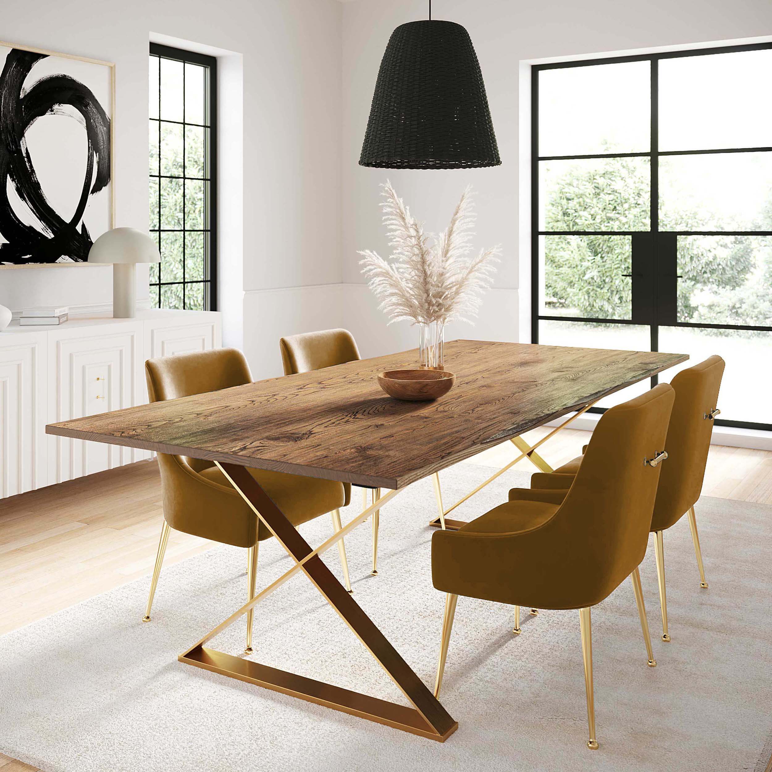 Beatrix Chair, Cognac/Brushed Gold Base - Image 4