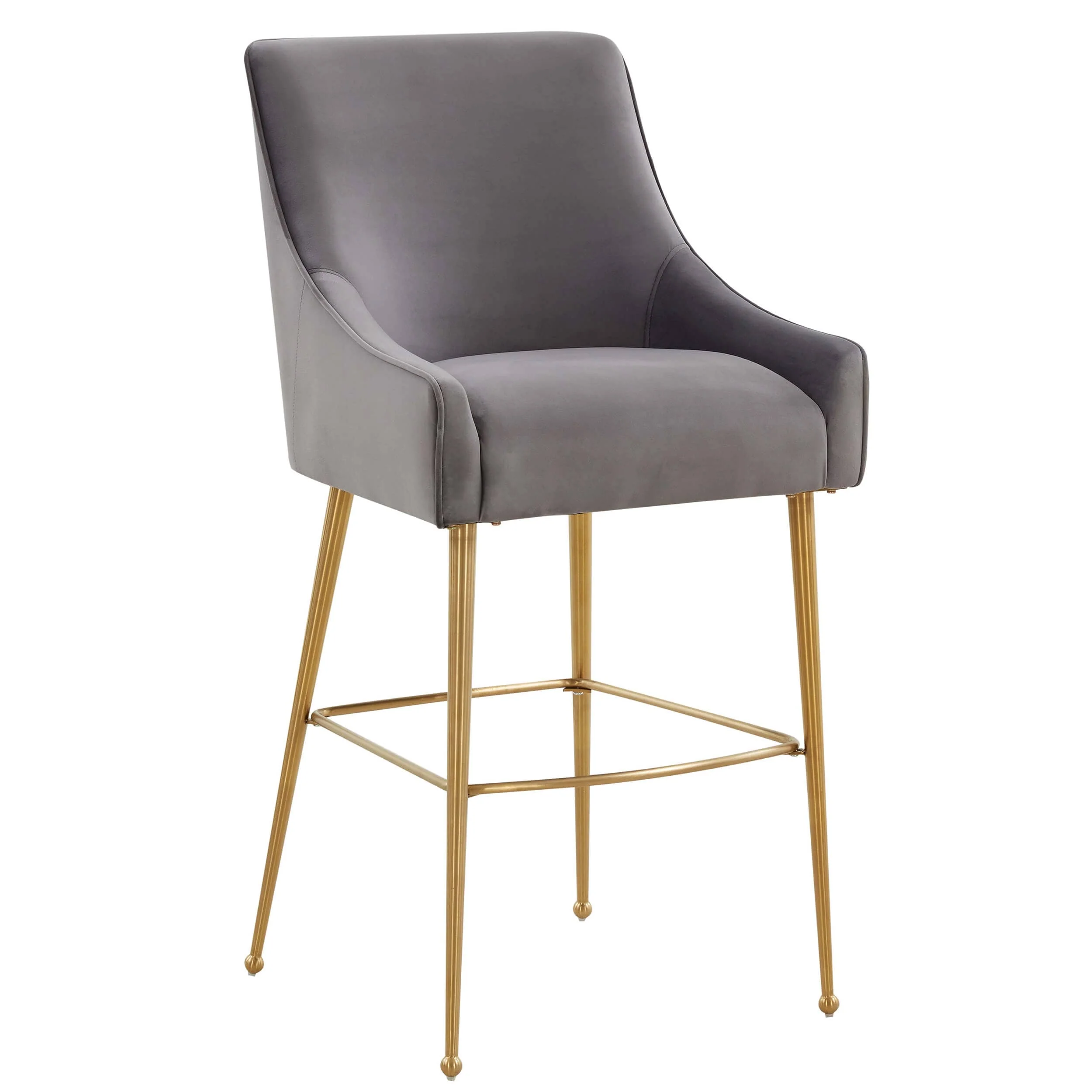 Beatrix Bar & Counter Stool, Grey/Gold Base