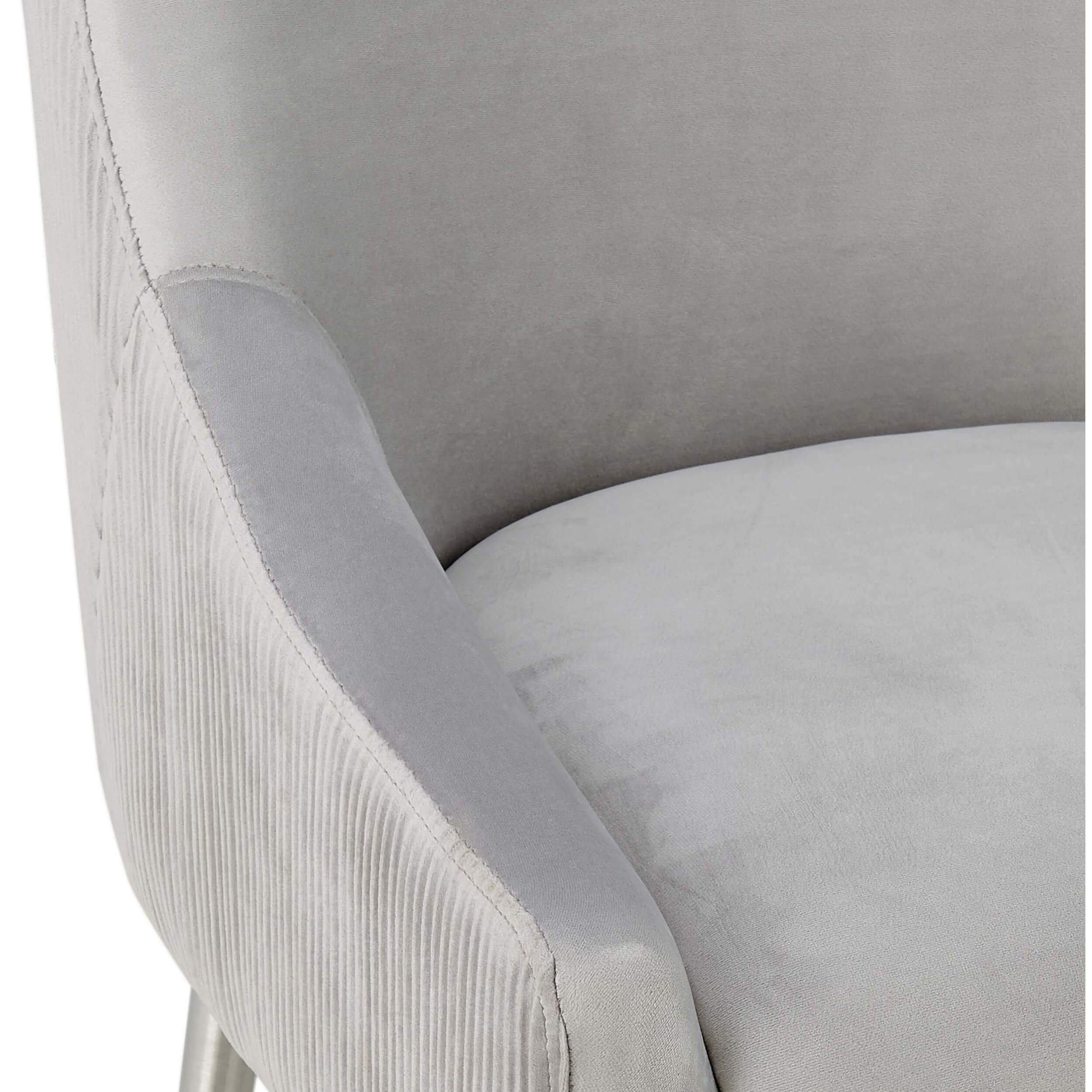 Beatrix Pleated Bar & Counter Stool, Light Grey - Image 4