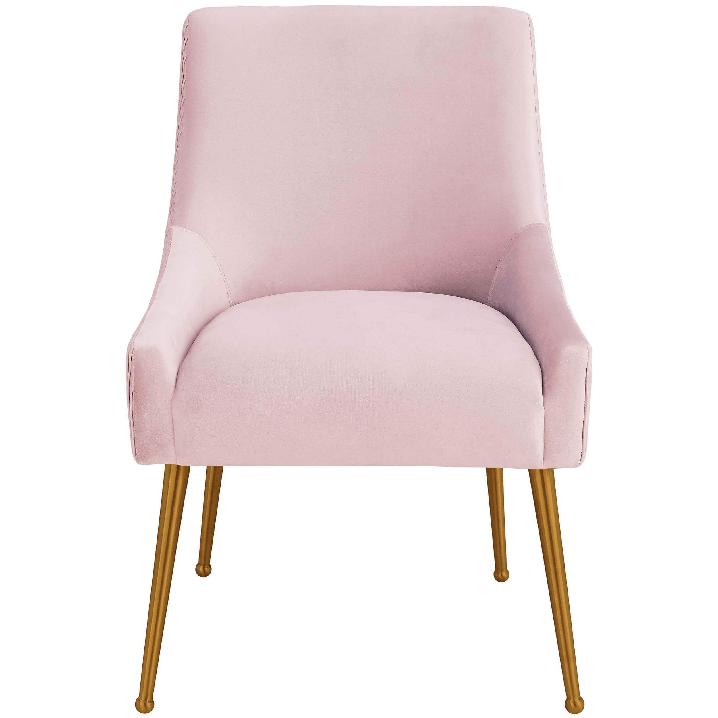 Beatrix Pleated Chair, Blush/Brushed Gold Legs - Image 2