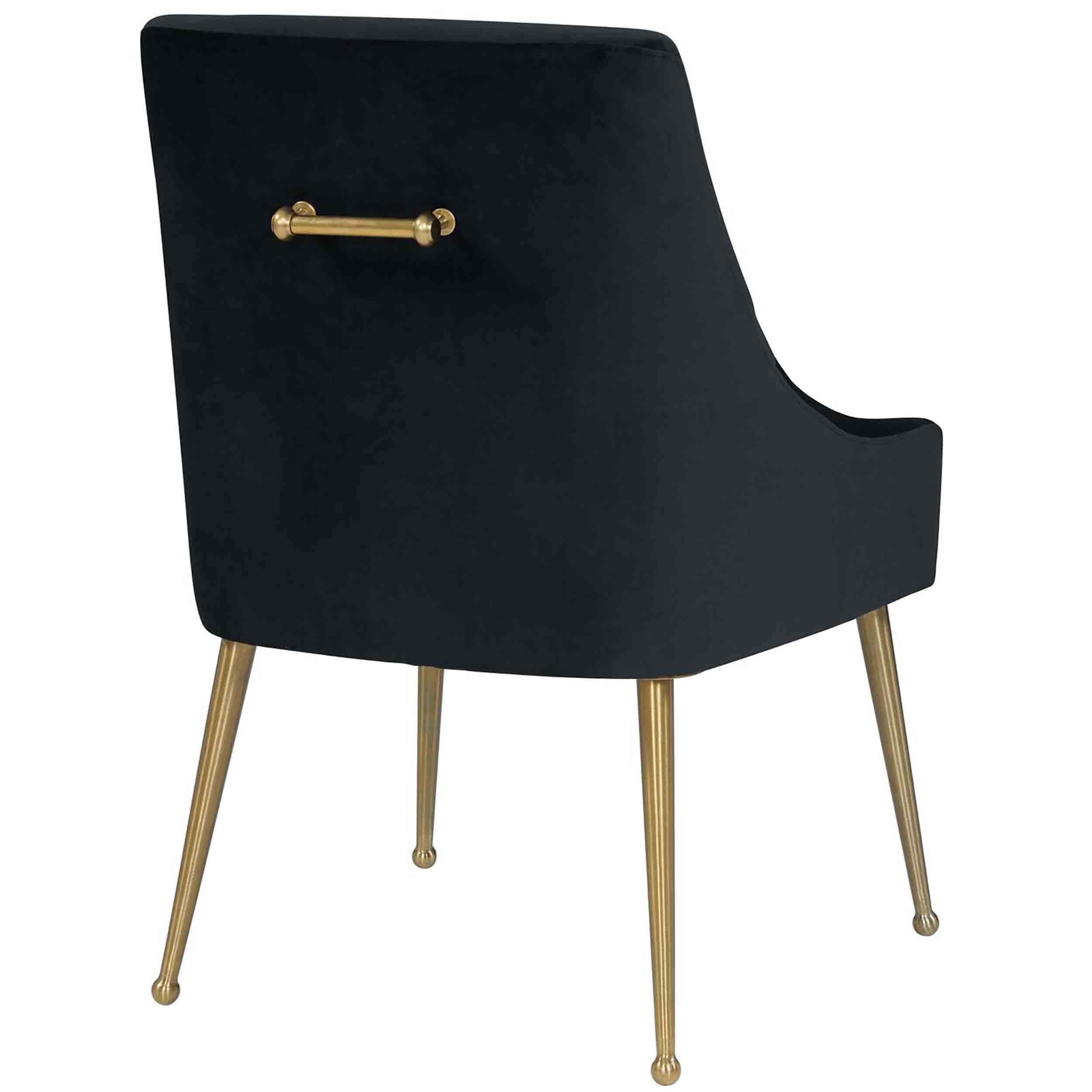 Beatrix Side Chair, Black/Brushed Gold Base - Image 3