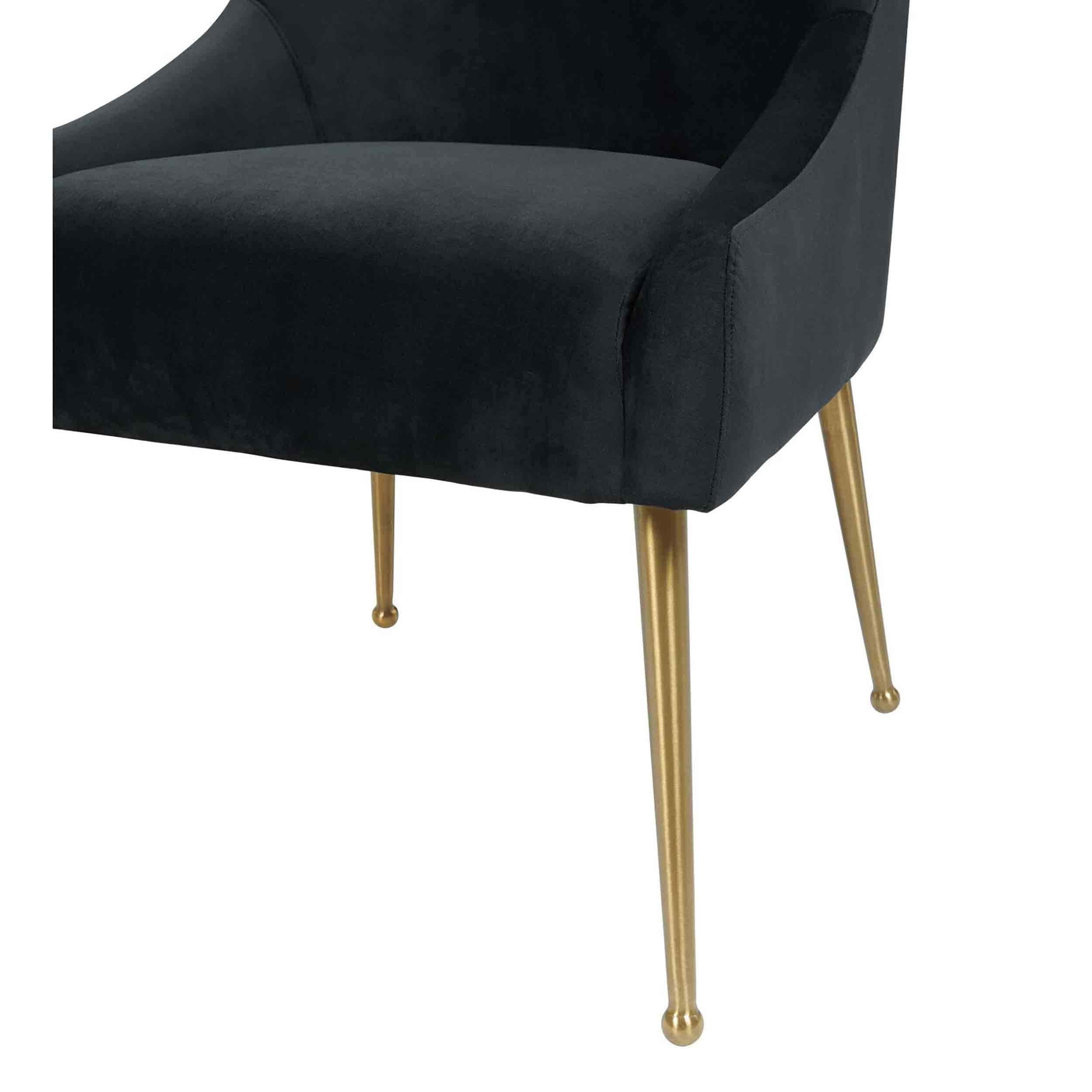 Beatrix Side Chair, Black/Brushed Gold Base - Image 4
