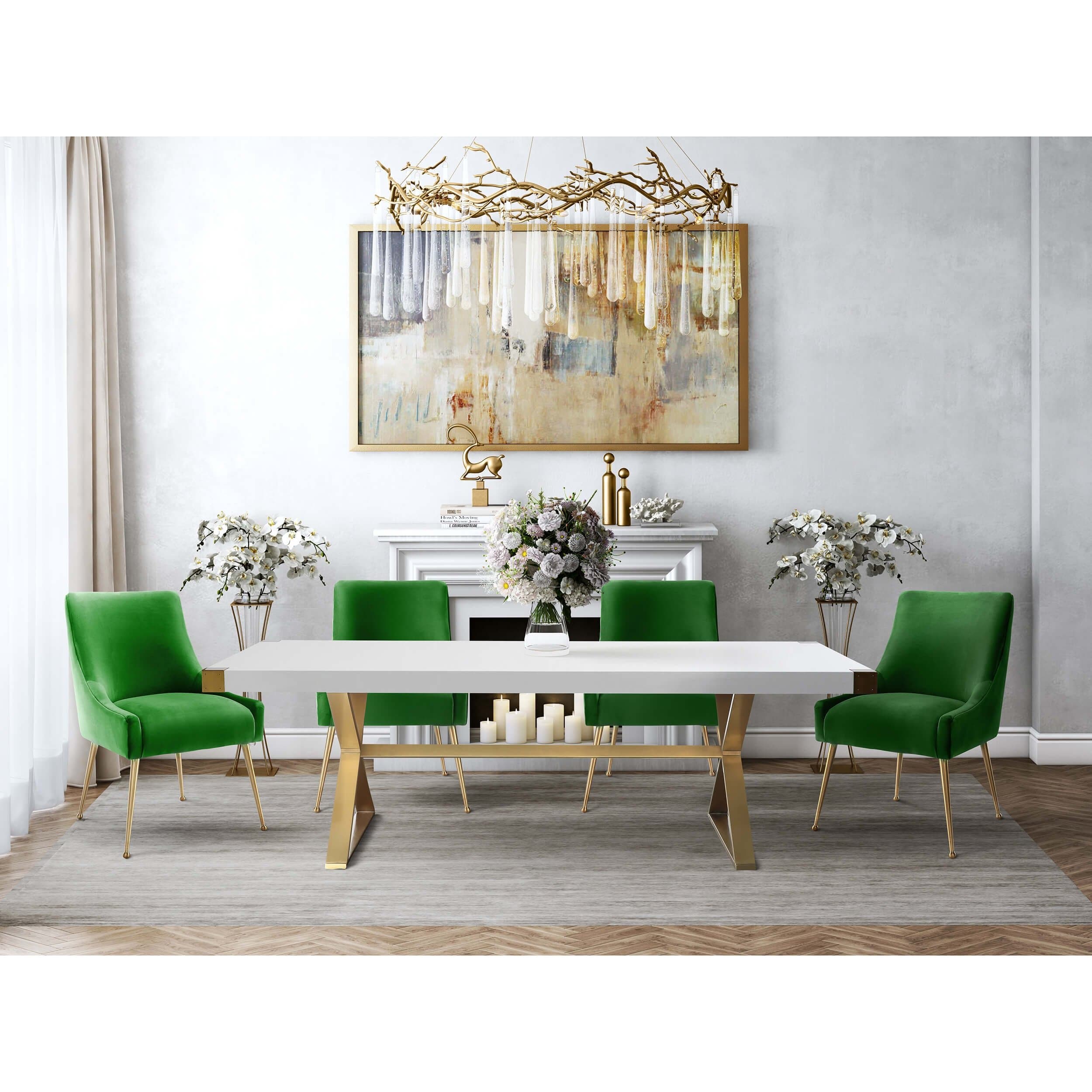 Beatrix Side Chair, Green/Brushed Gold Base - Image 5