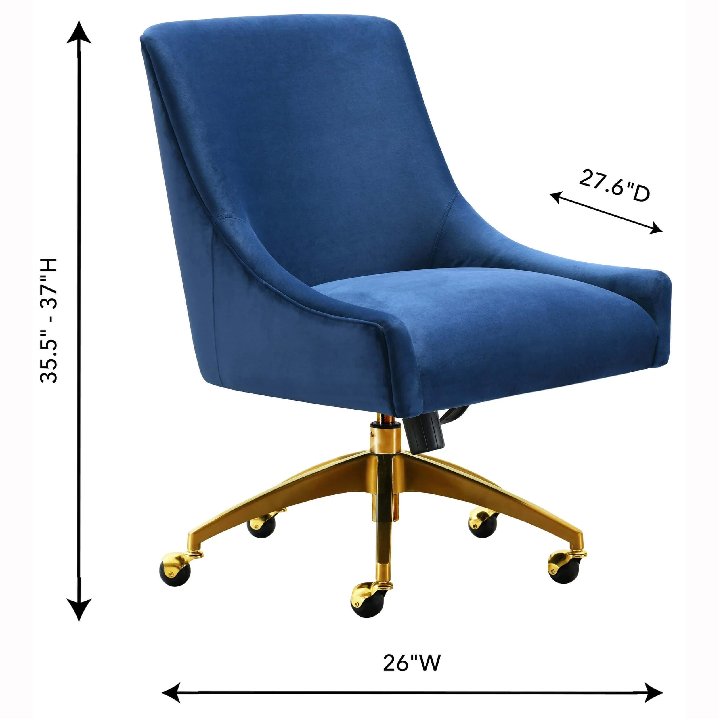 Beatrix Swivel Office Chair, Navy - Image 5
