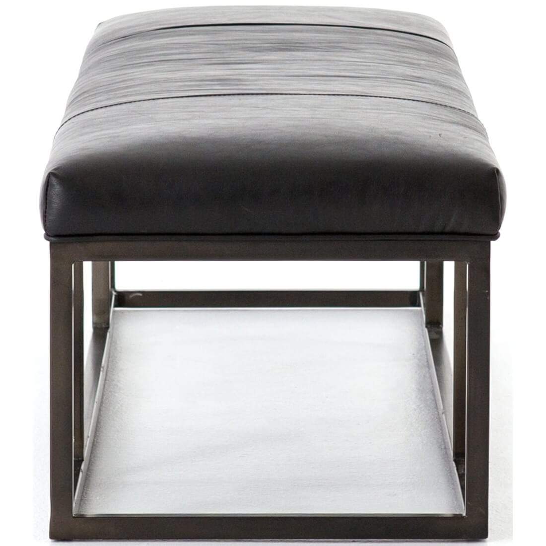 Beaumont Leather Bench, Rider Black by Four Hands - Image 3